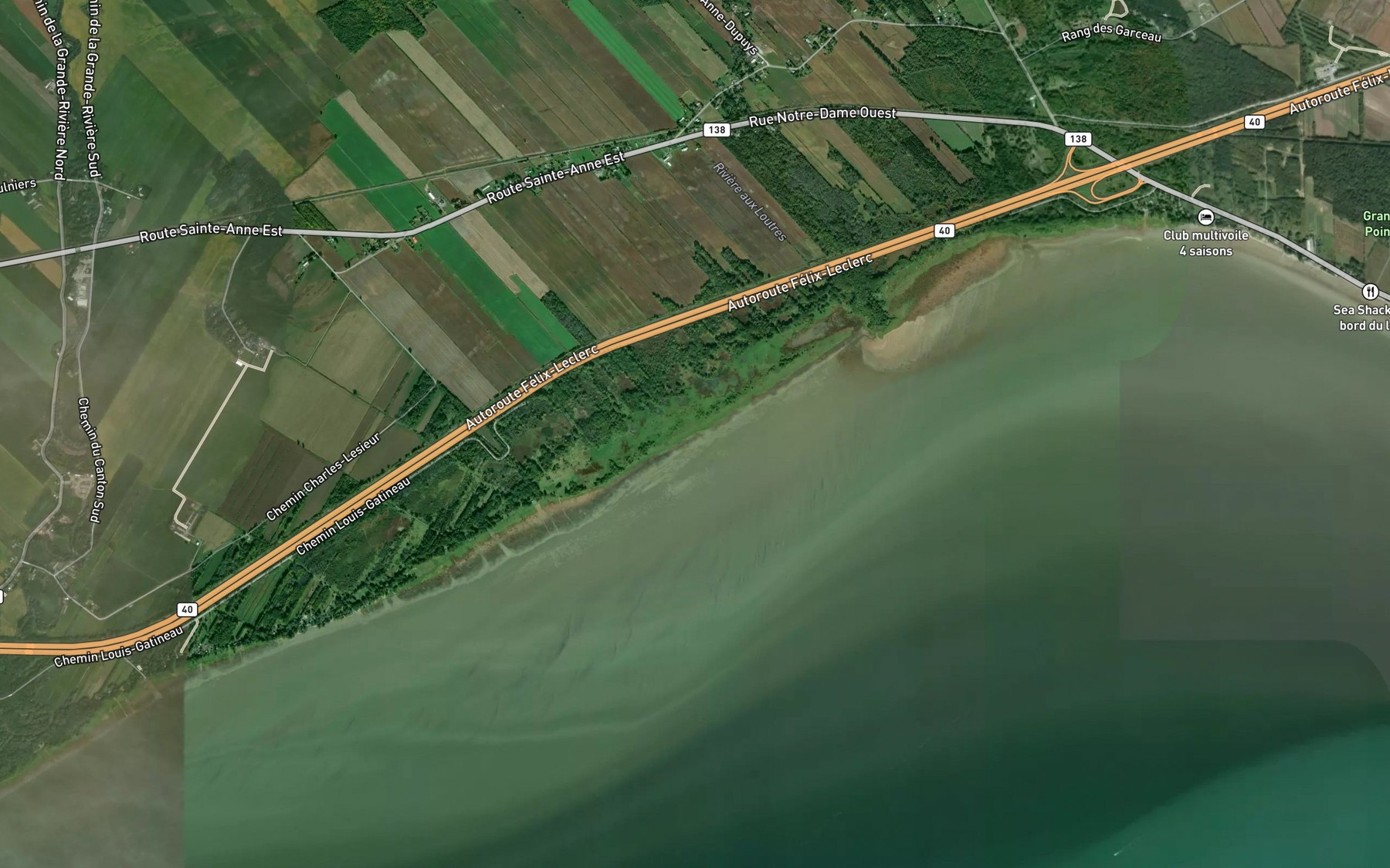 Satellite map of the Ruisseau J.-B.-Frechette