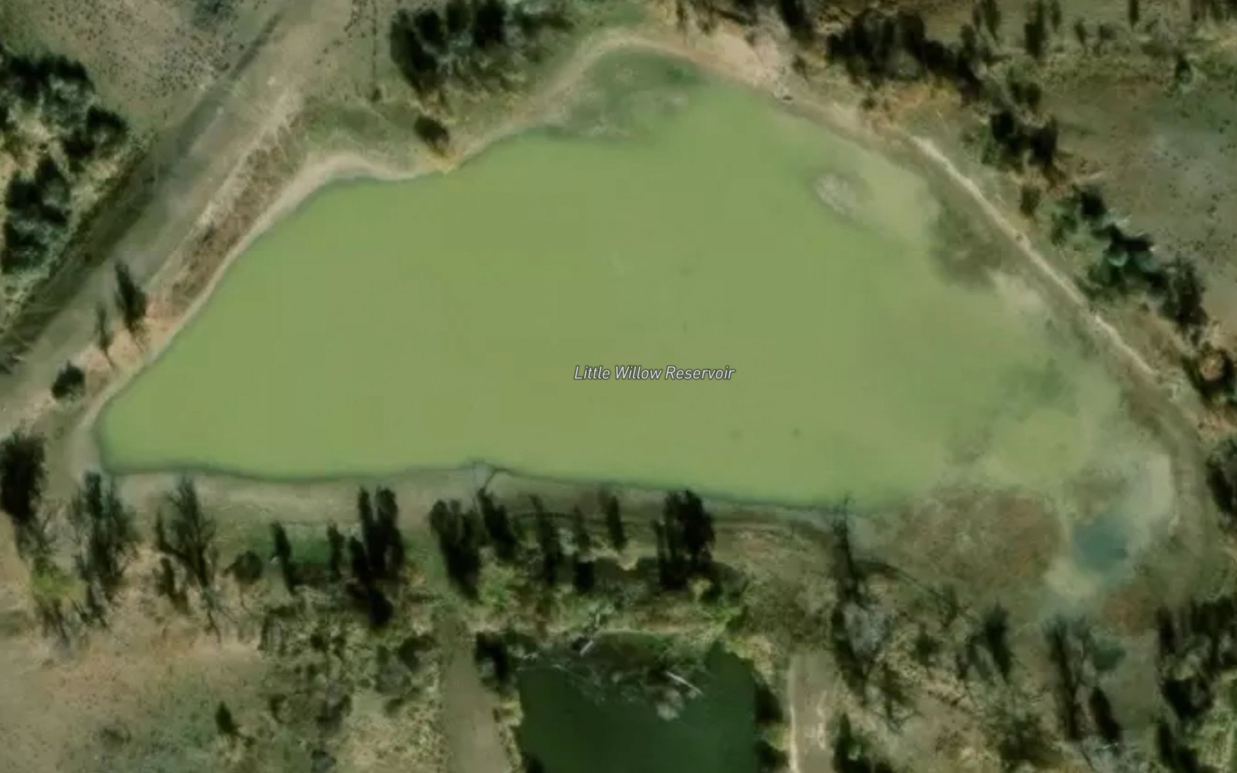 Satellite map of the Little Willow Reservoir