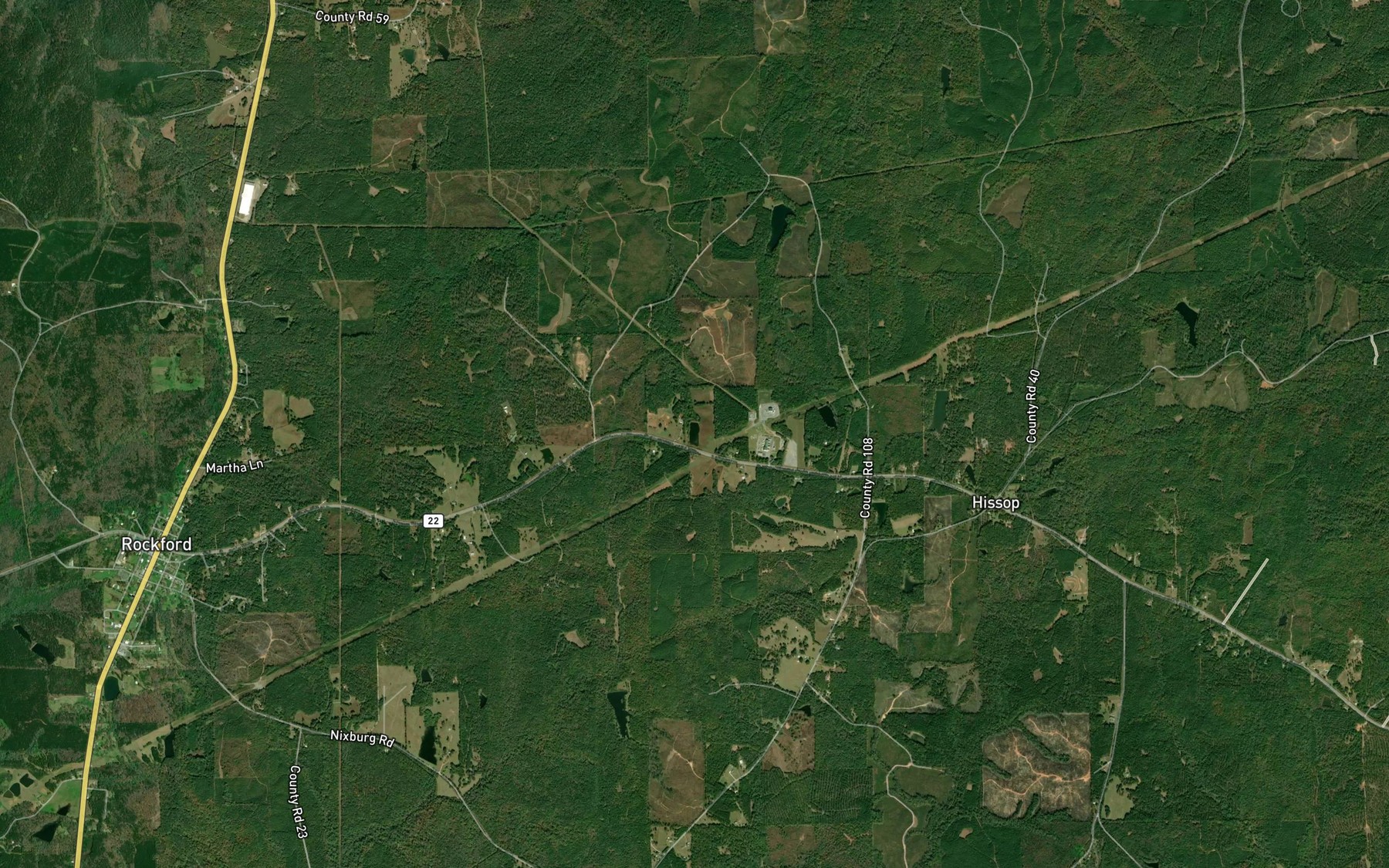 Satellite map of the Howards Pond