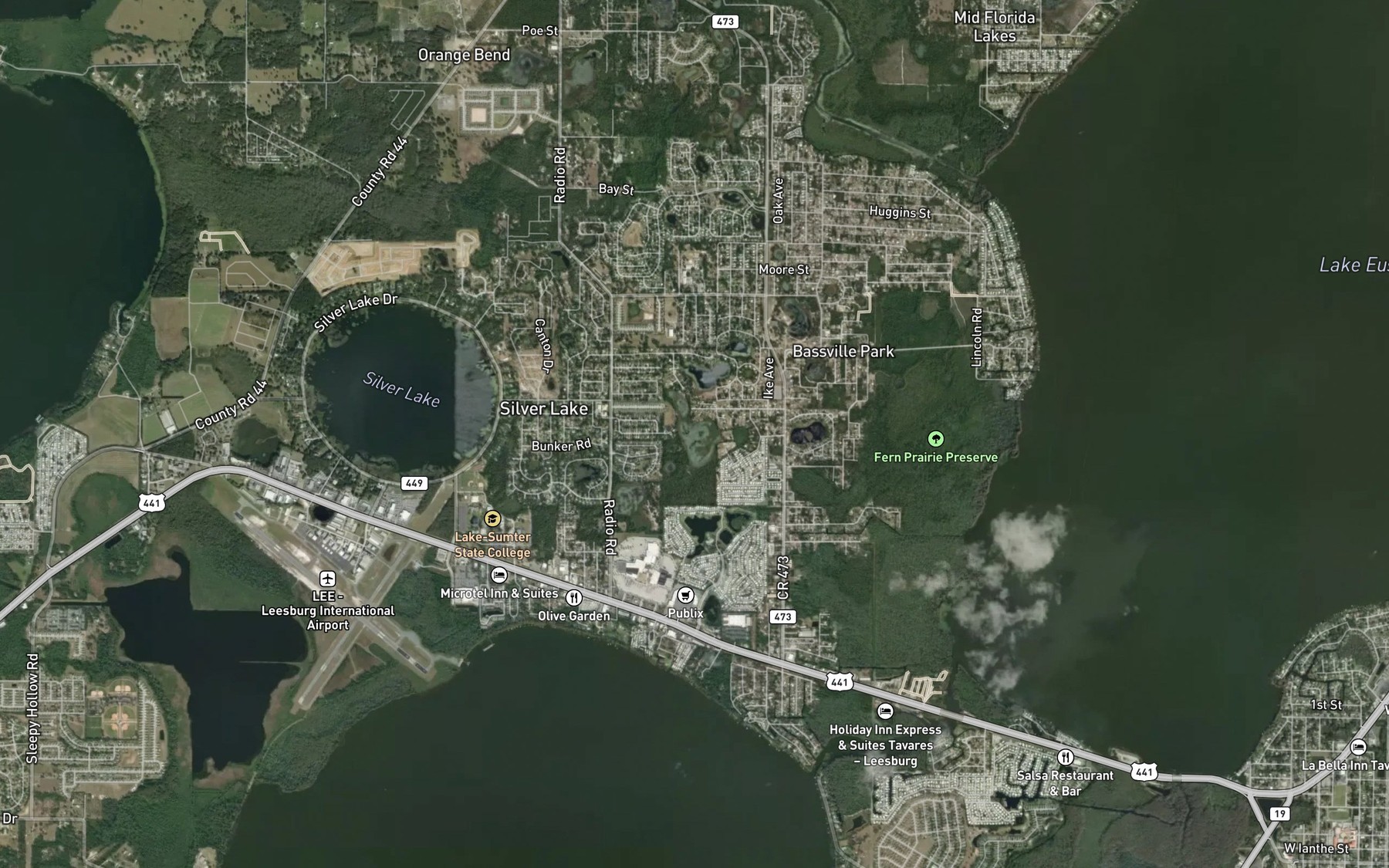Satellite map of the Cook Lake
