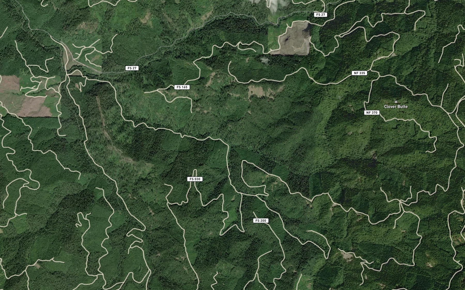 Satellite map of the Flat Rock Branch
