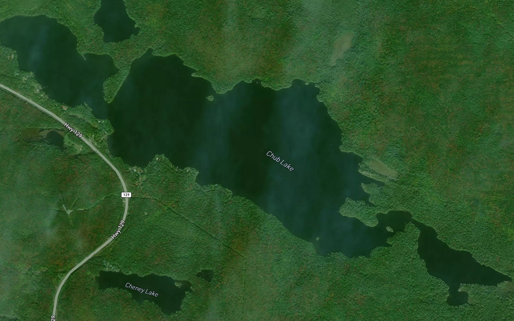 Satellite map of the Chub Lake