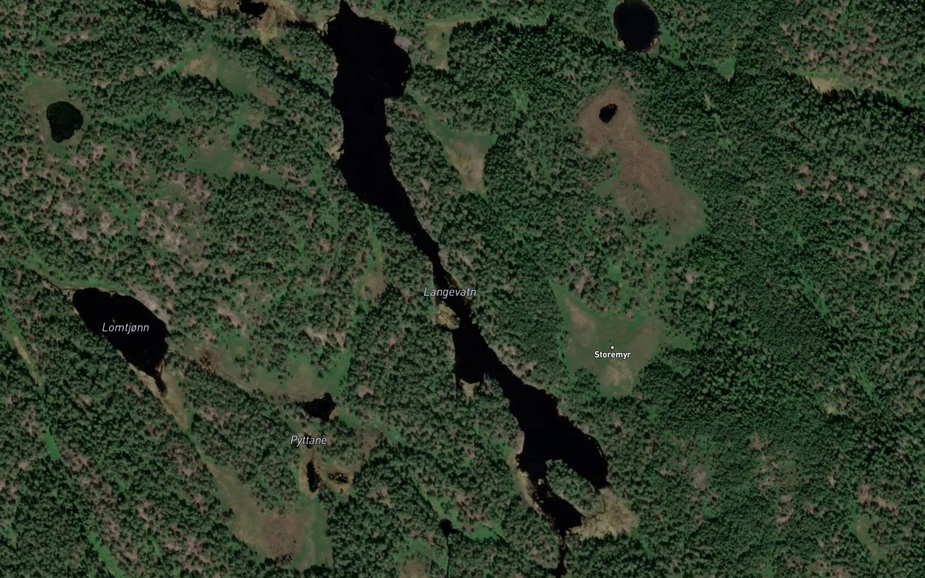 Satellite map of the Langevatn