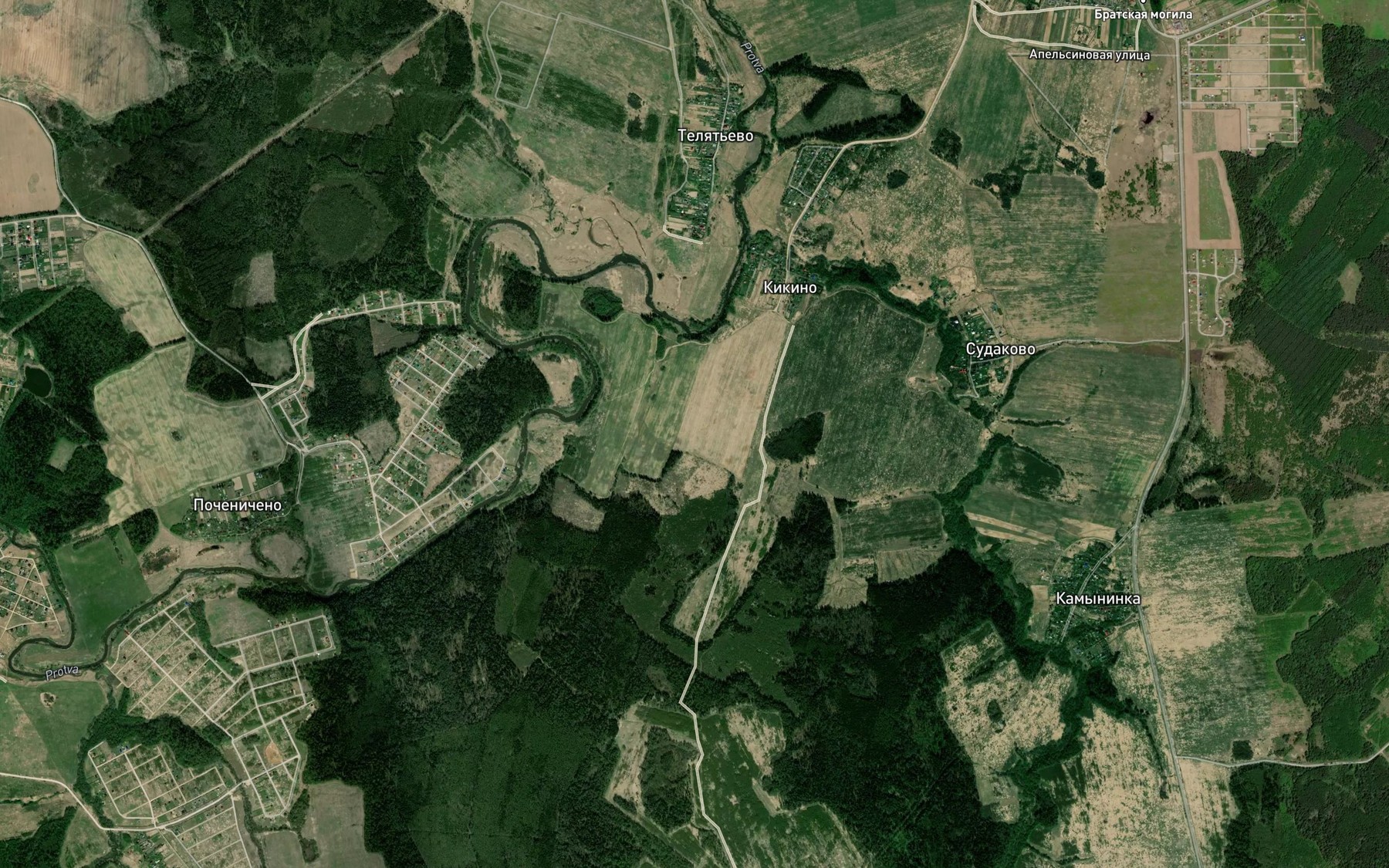 Satellite map of the Rozhenka