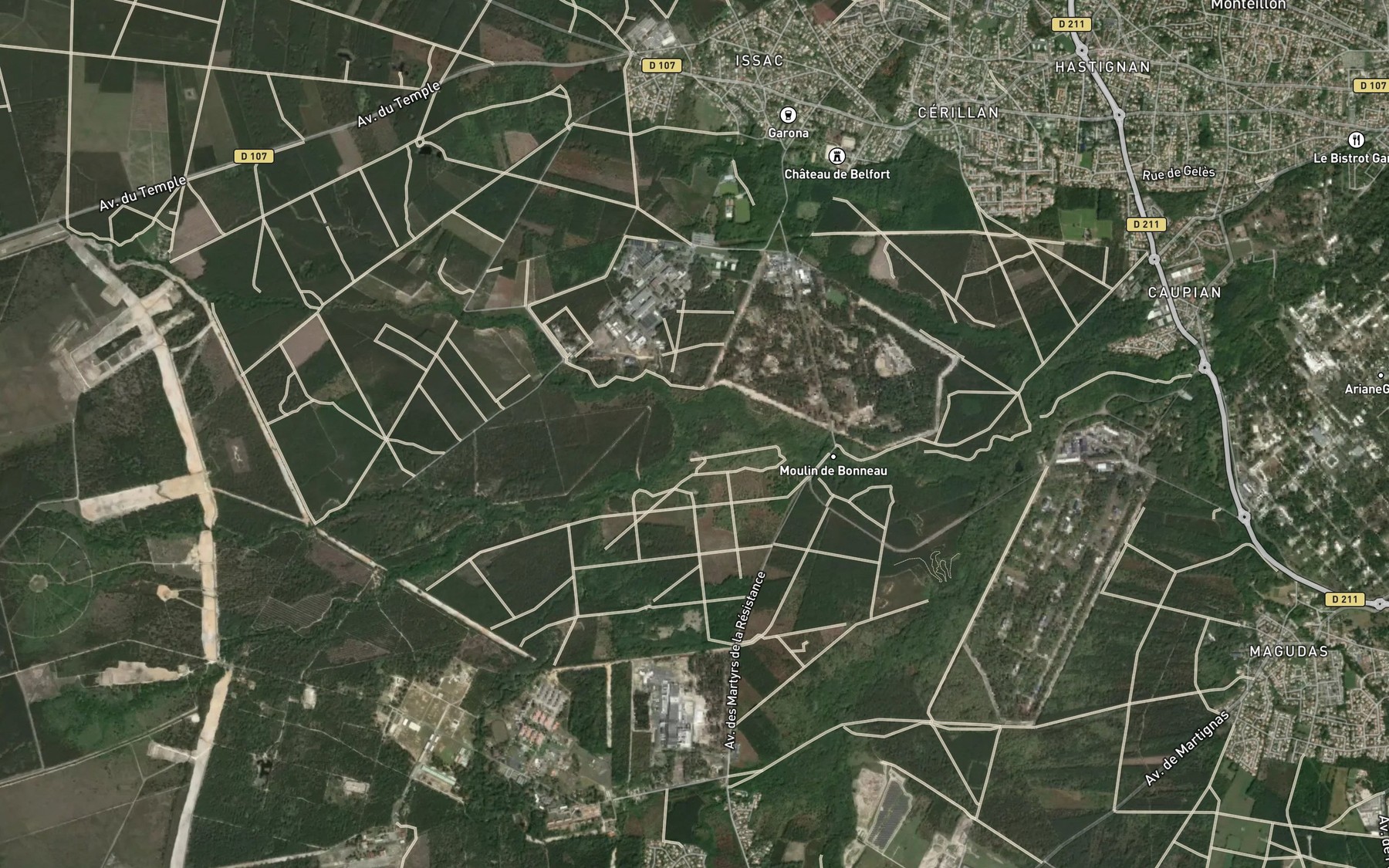 Satellite map of the Berle de Captieux