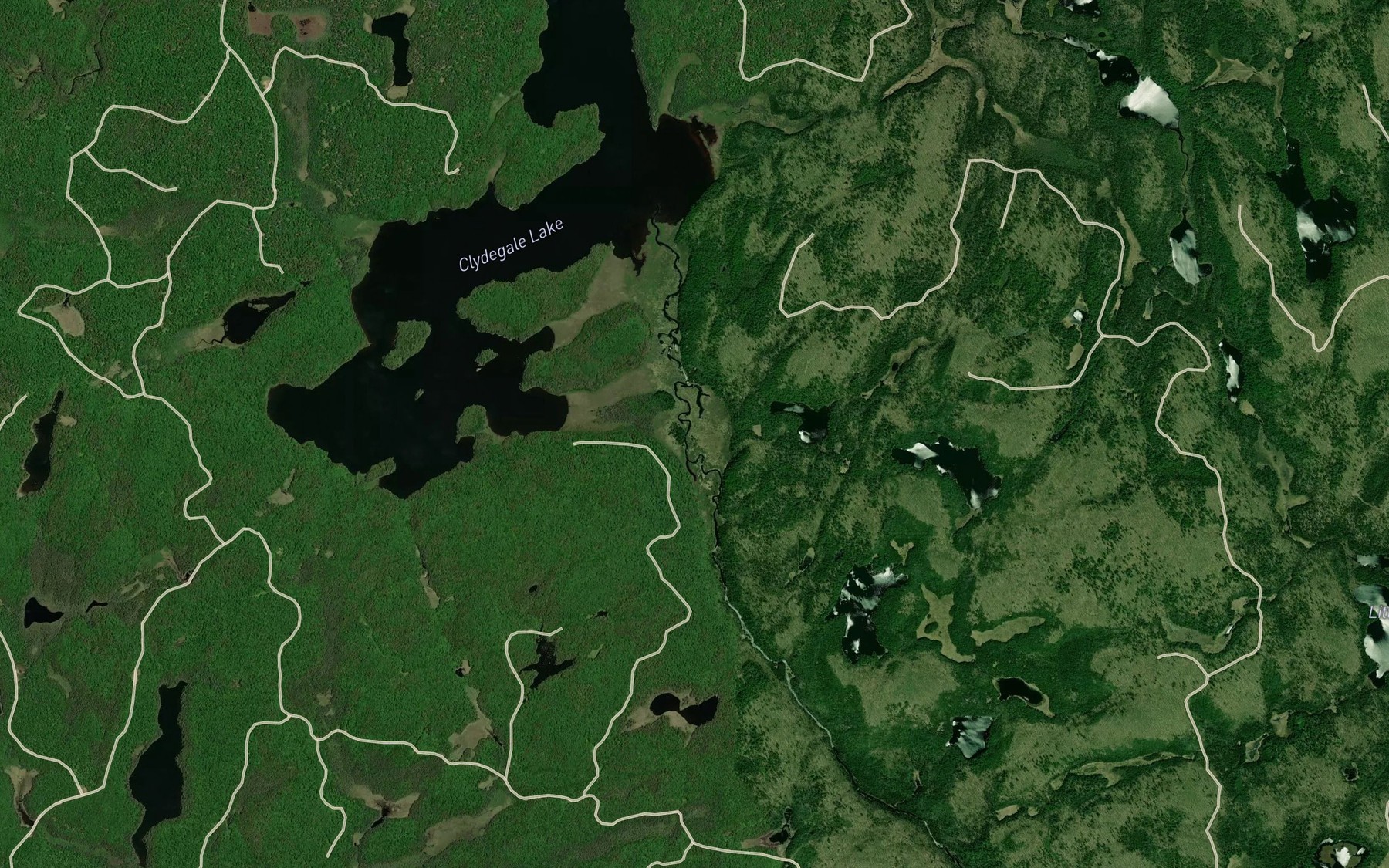 Satellite map of the South Madawaska River