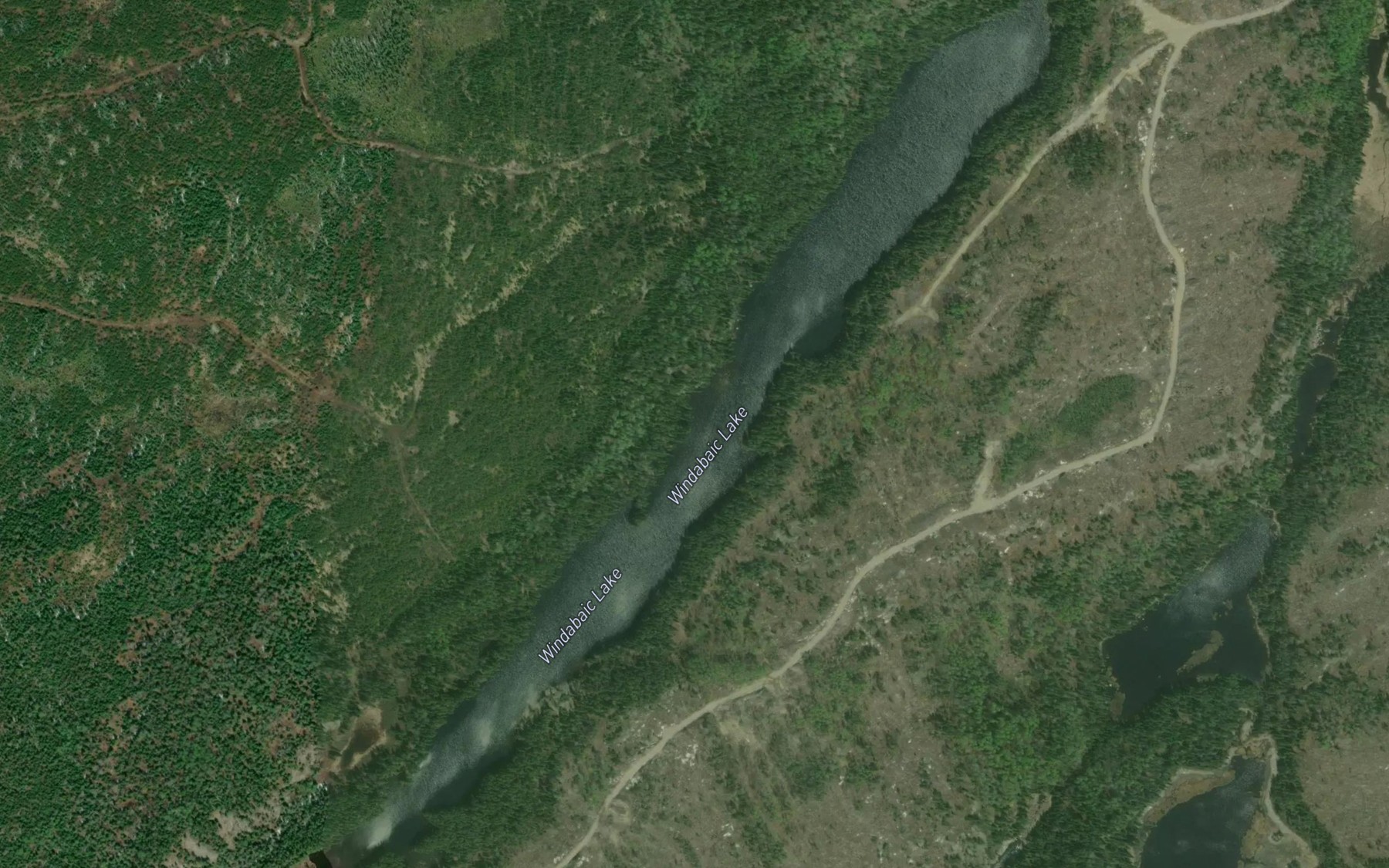 Satellite map of the Windabaic Lake