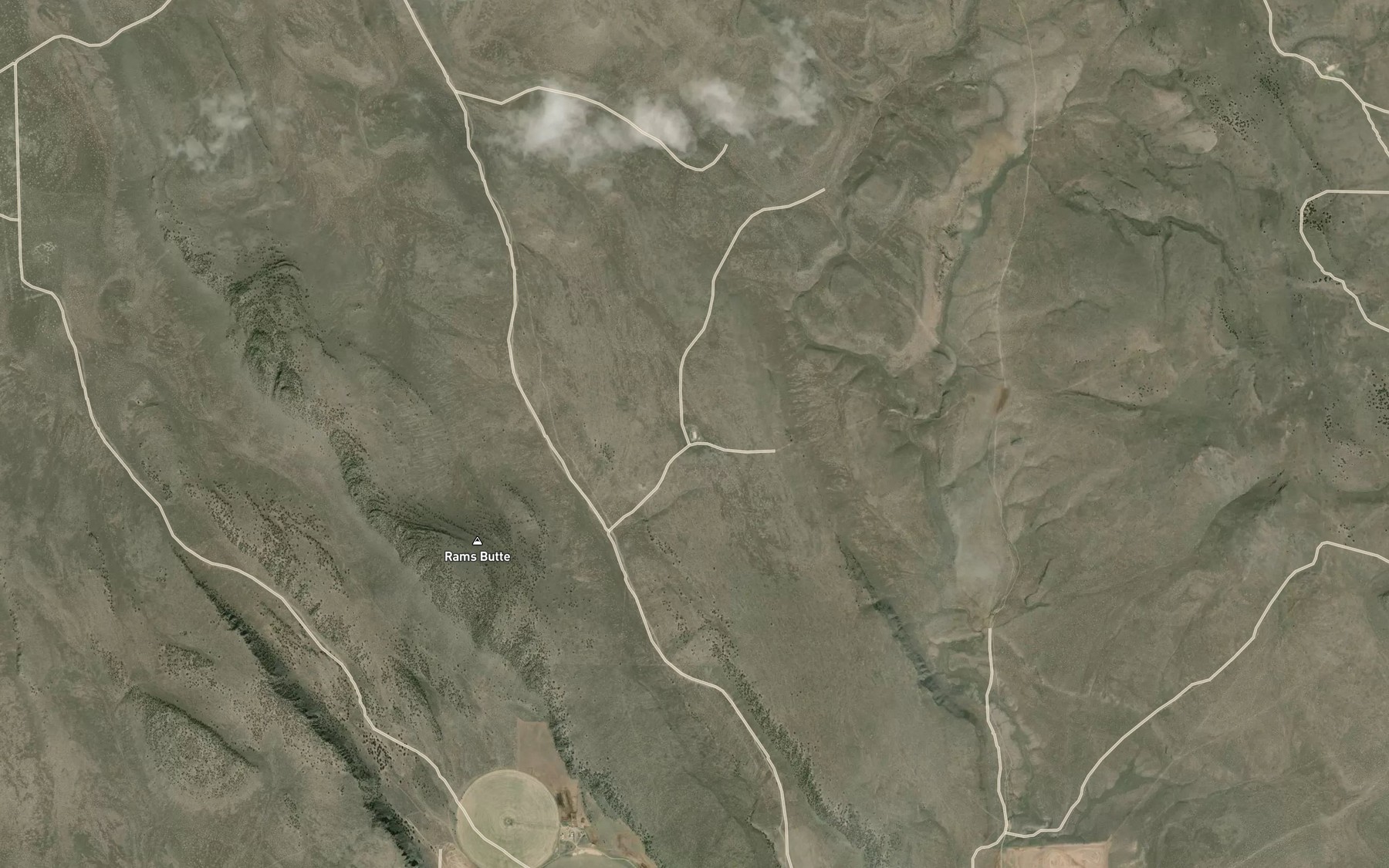 Satellite map of the Rams Butte Reservoir