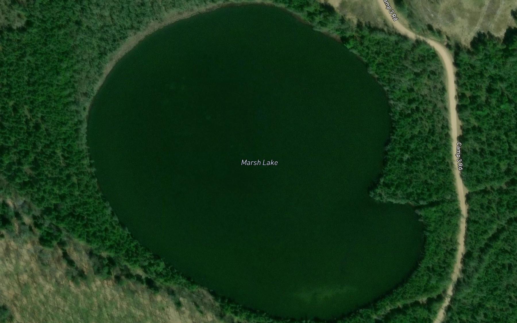 Satellite map of the Marsh Lake