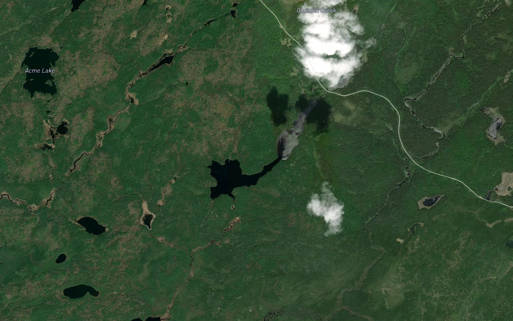 Satellite map of the Cormick Lake