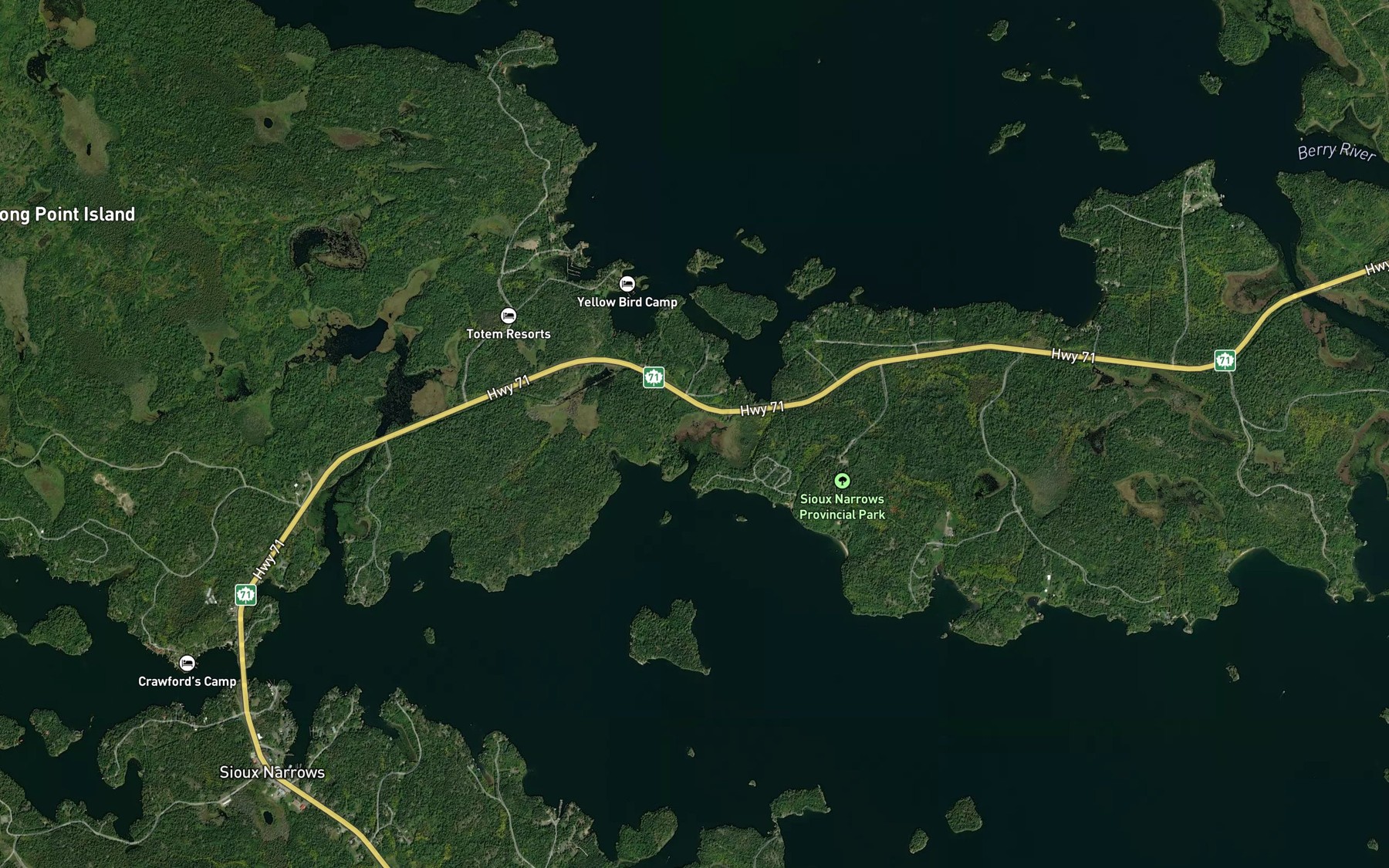 Satellite map of the Willow Bay
