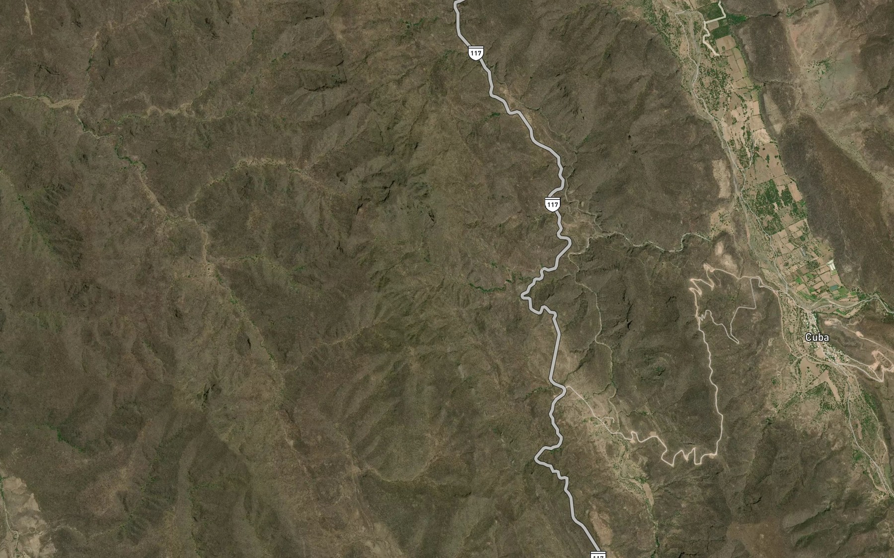 Satellite map of the Barranca Chunal