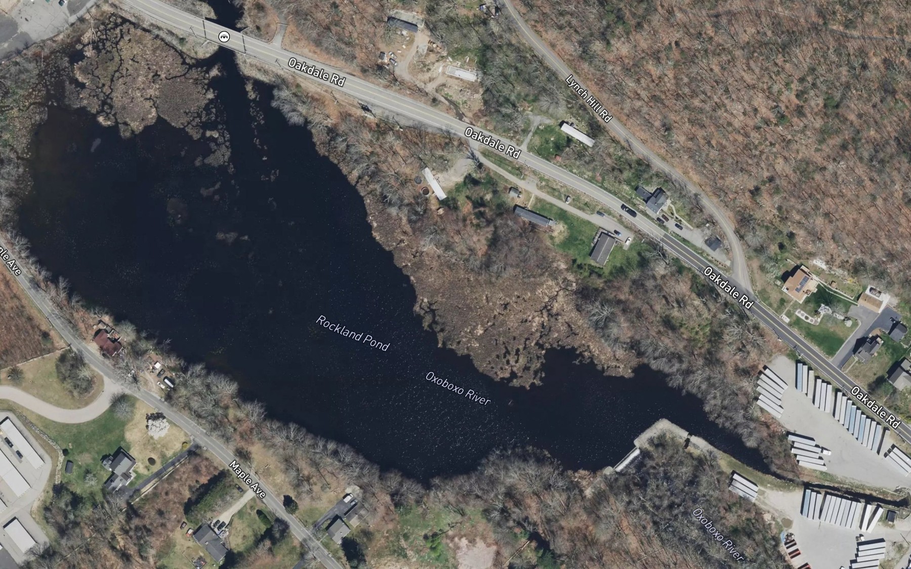 Satellite map of the Rockland Pond