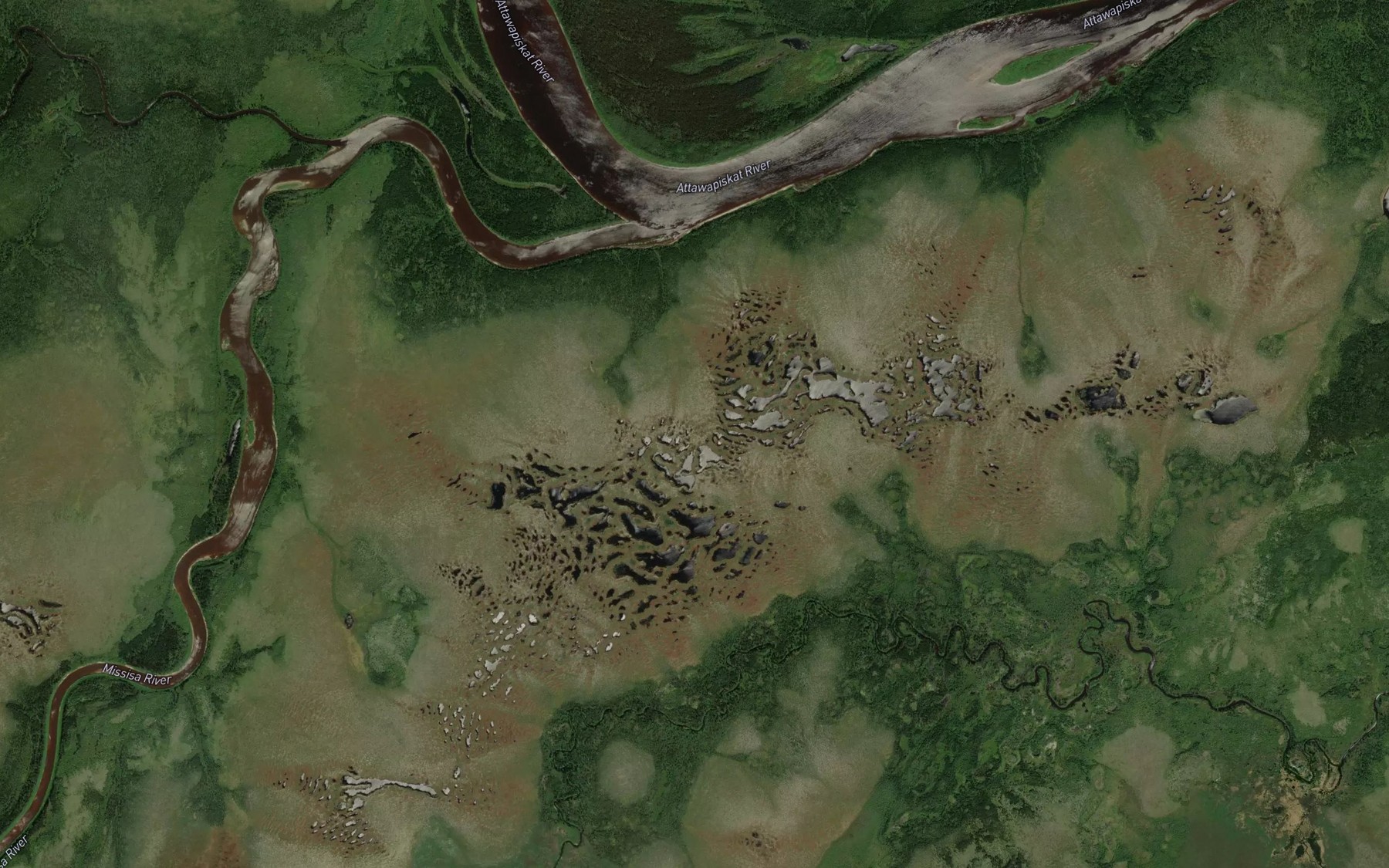 Satellite map of the Missisa River