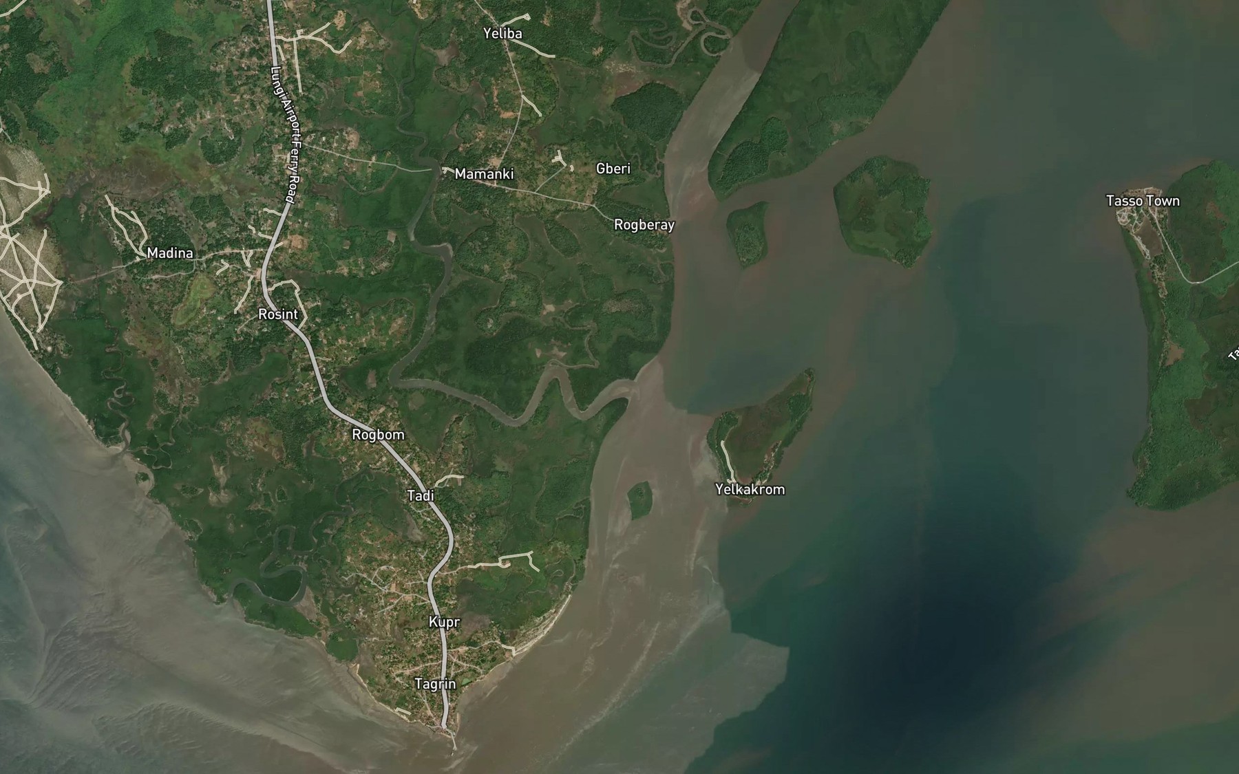 Satellite map of the Mamanke Creek