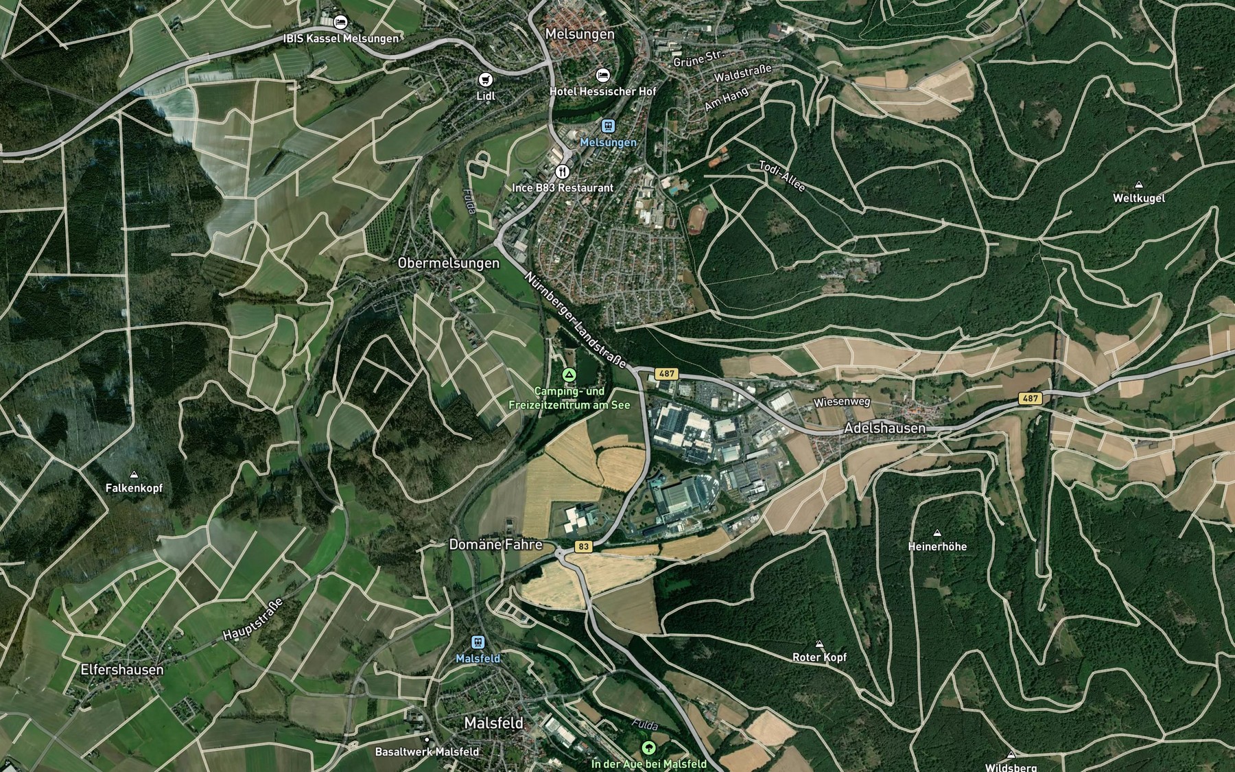 Satellite map of the Pfieffe