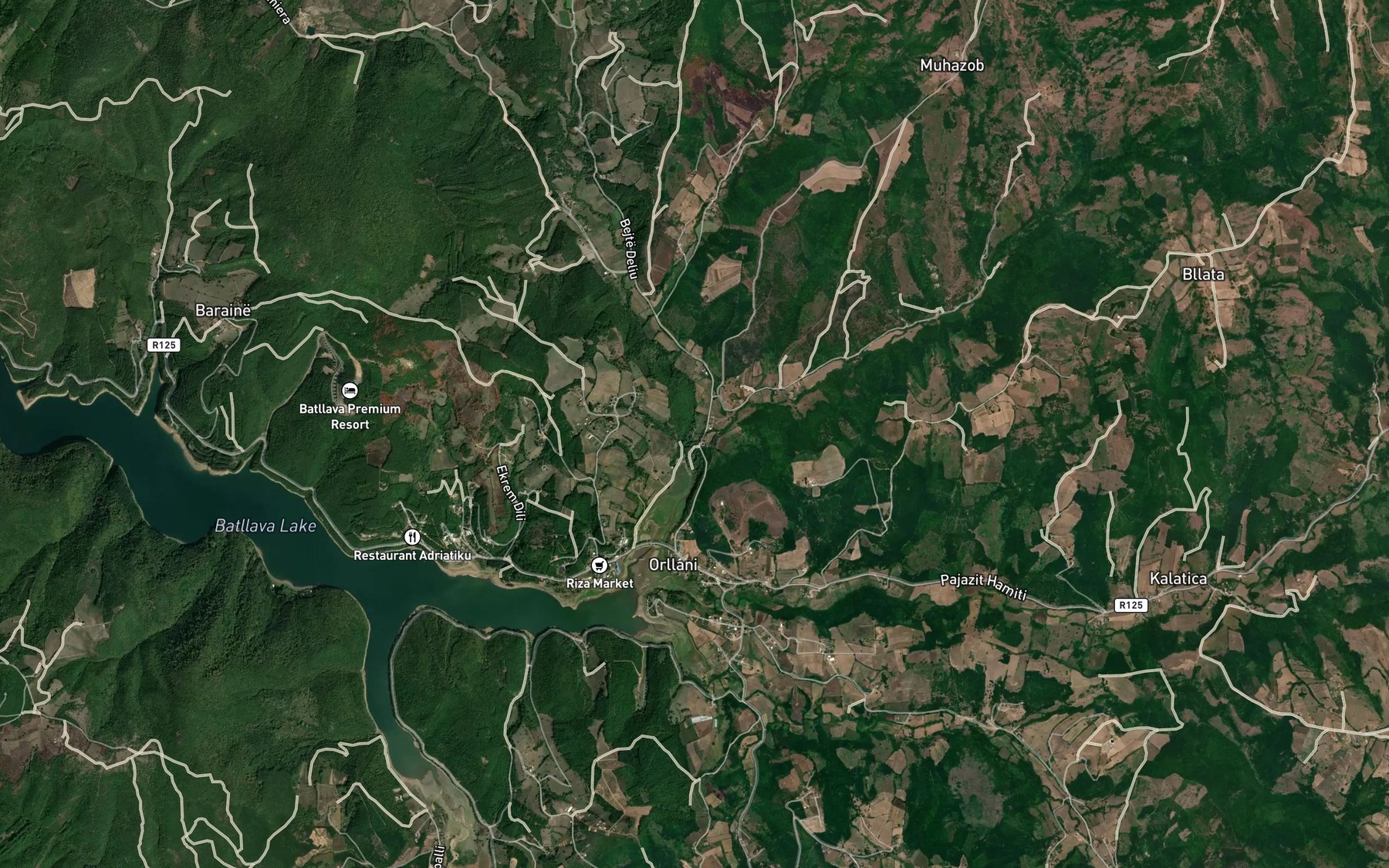 Satellite map of the Nosovci