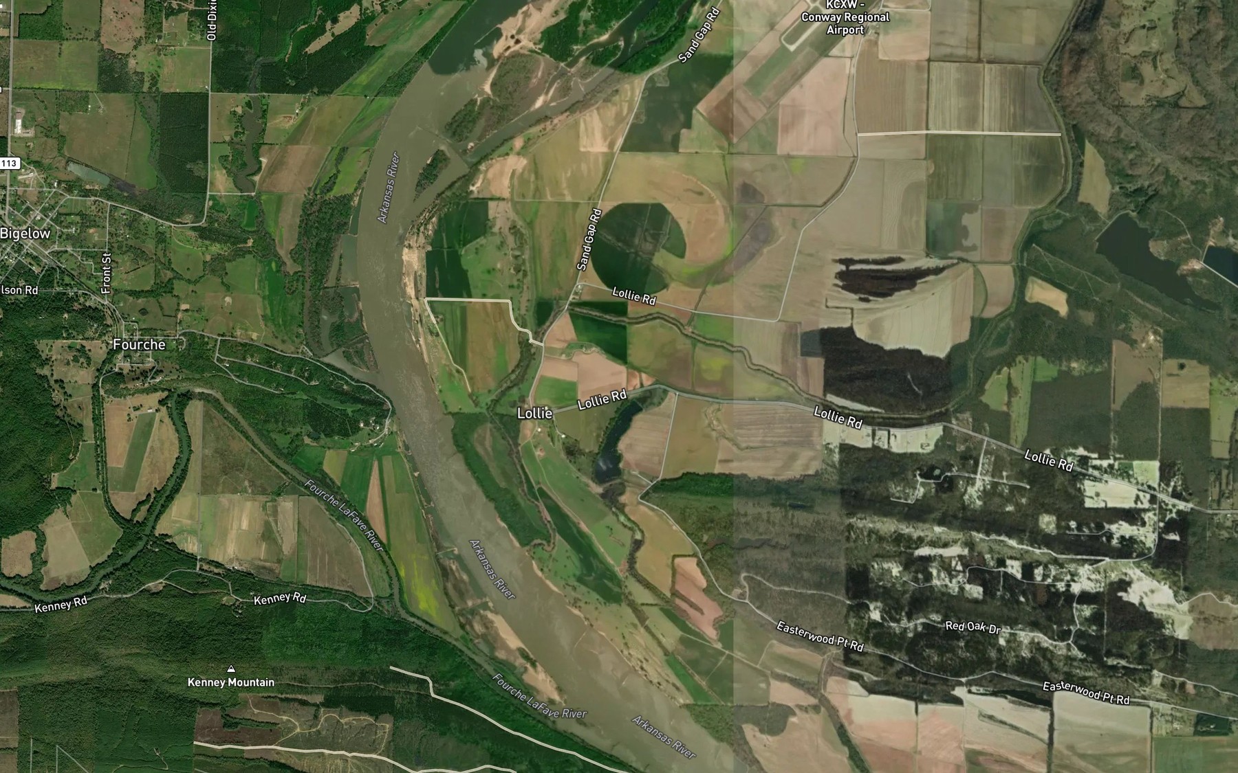 Satellite map of the Browns Lake