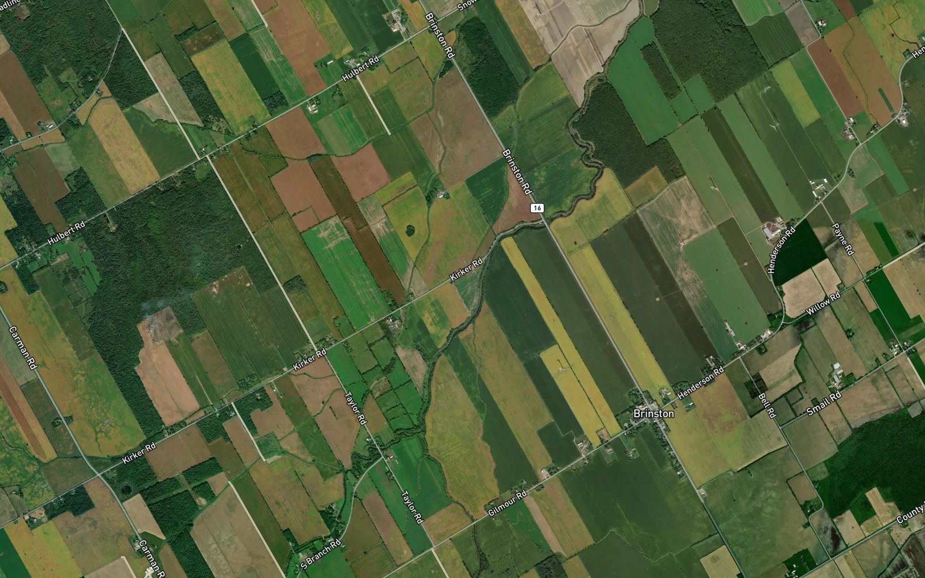 Satellite map of the Ferguson Drain