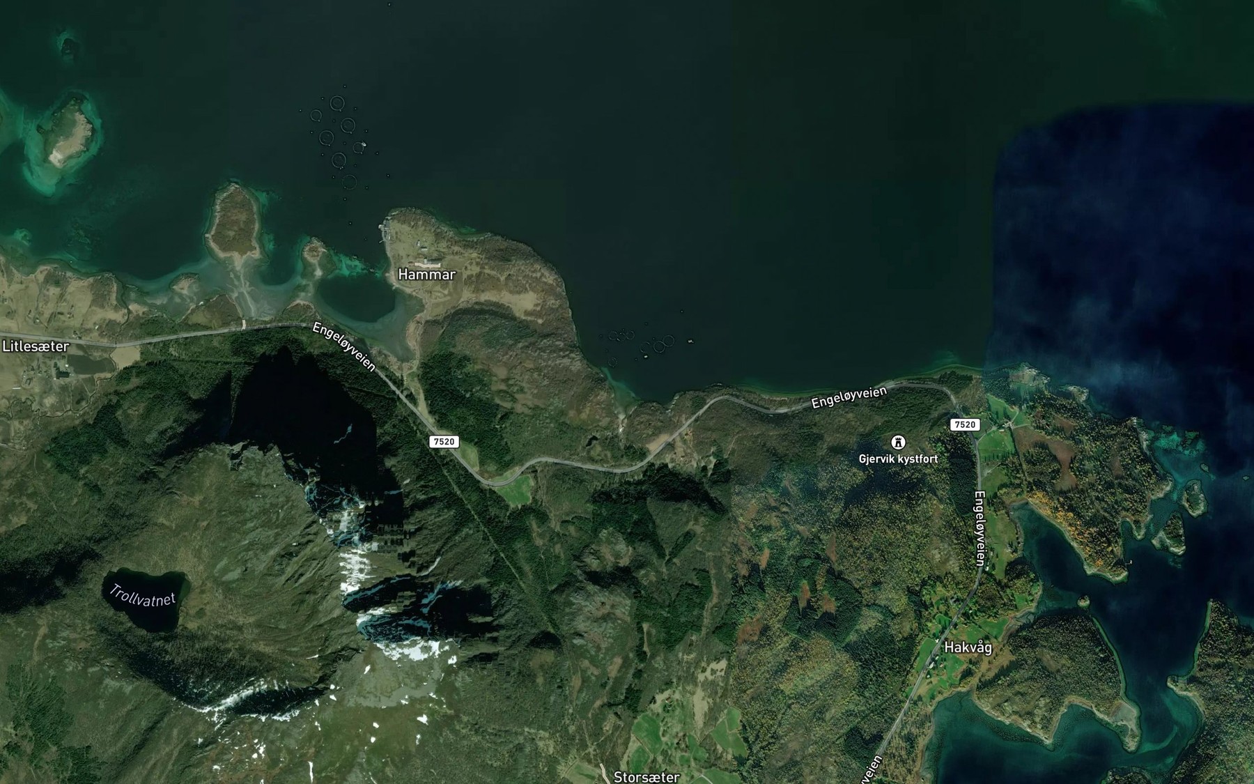 Satellite map of the Gjerdvika