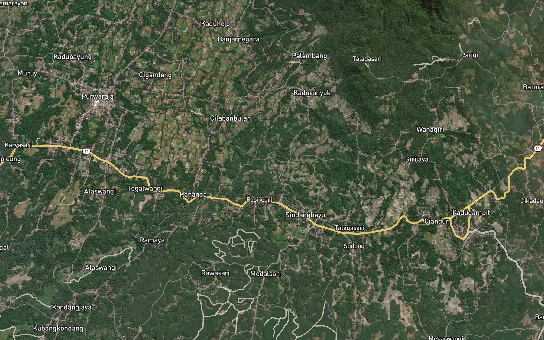 Satellite map of the Ci Kembang