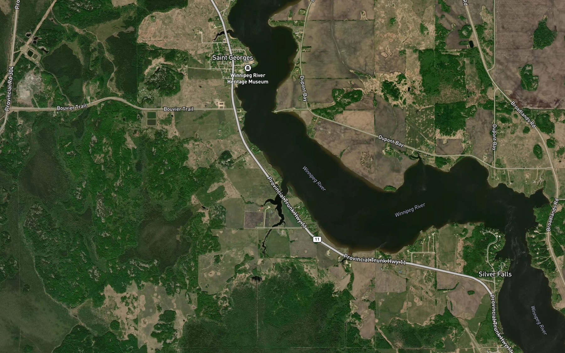 Satellite map of the Nathan Chevrefils Creek