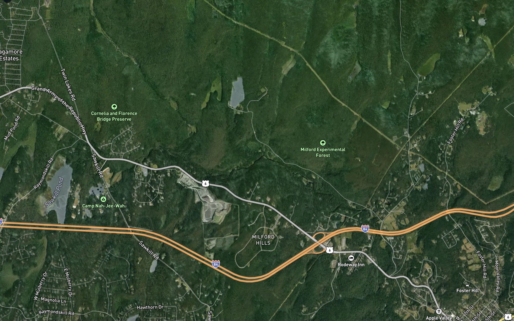 Satellite map of the Pinchot Brook