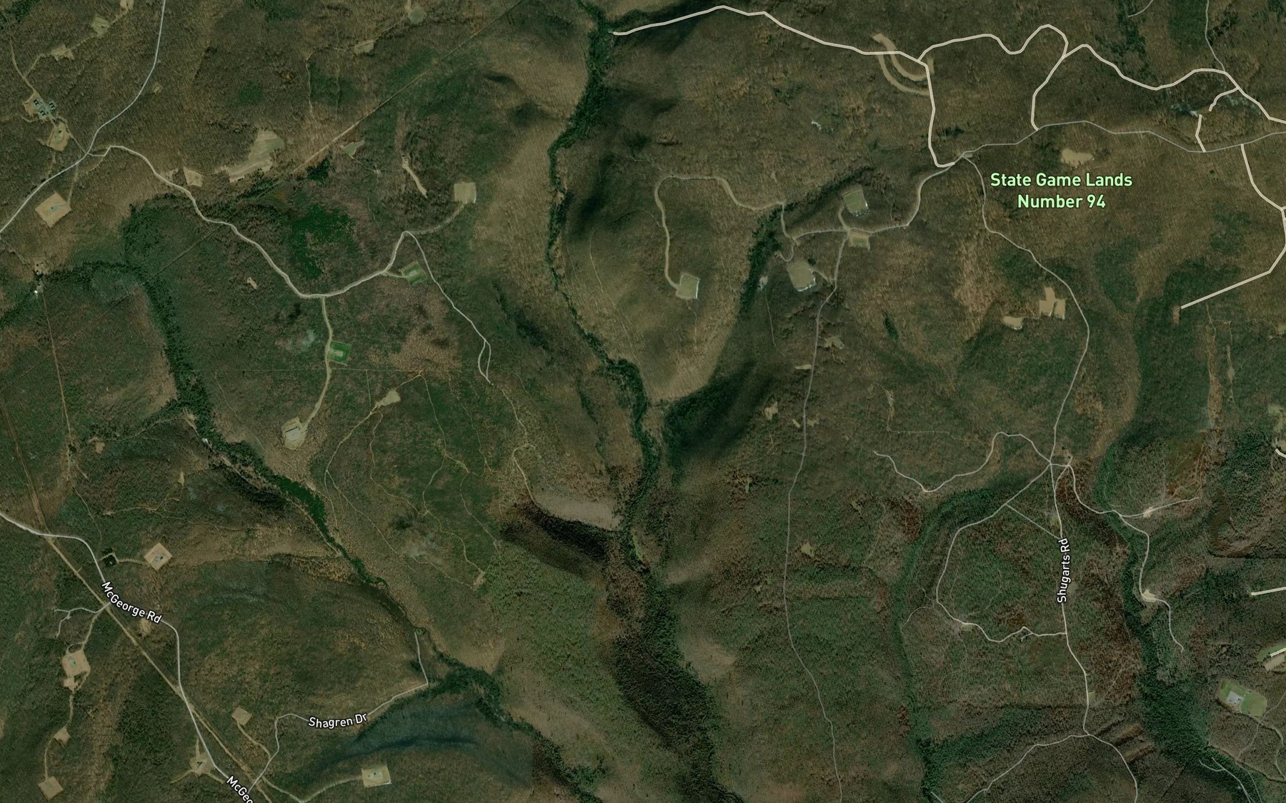 Satellite map of the Dixon Run