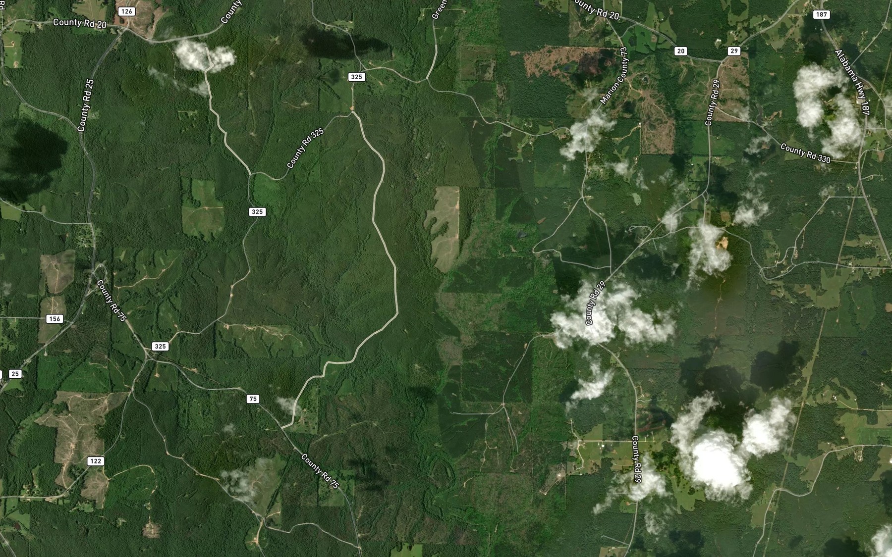 Satellite map of the Brown Branch