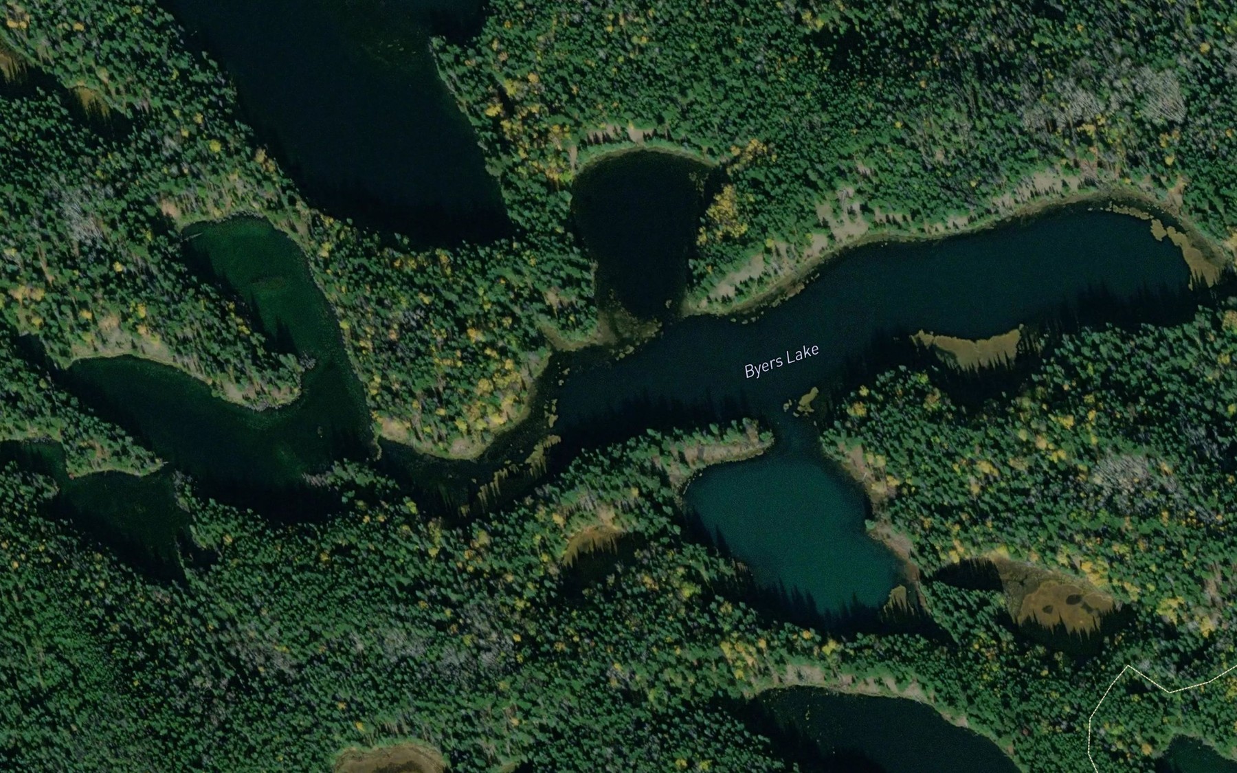 Satellite map of the Byers Lake