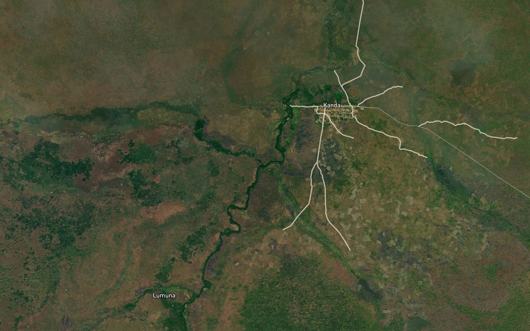 Satellite map of the Tshilese