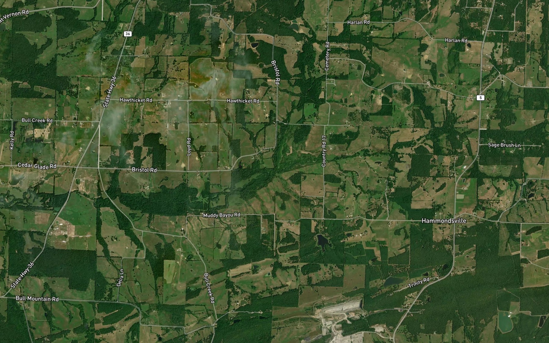 Satellite map of the Little Creek