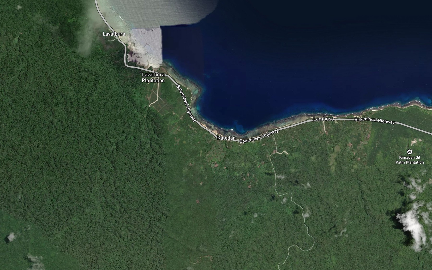 Satellite map of the Katendan River