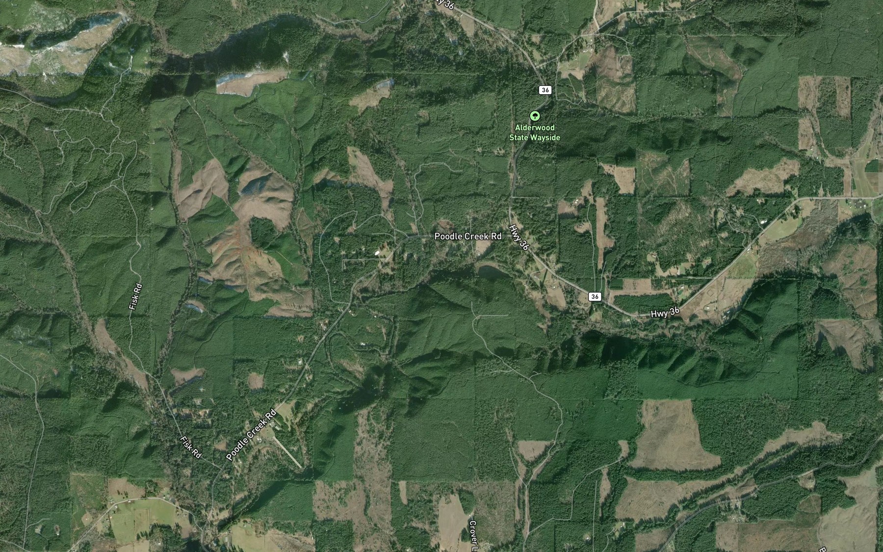 Satellite map of the Dusky Creek