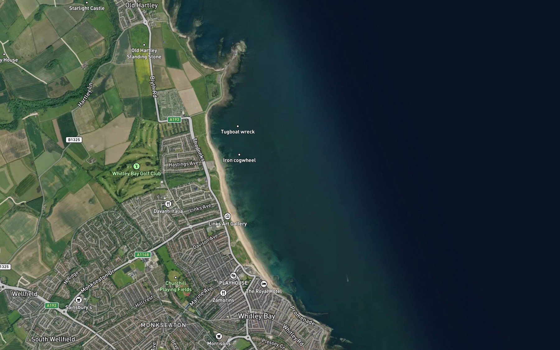Satellite map of the Brierdean Bushes