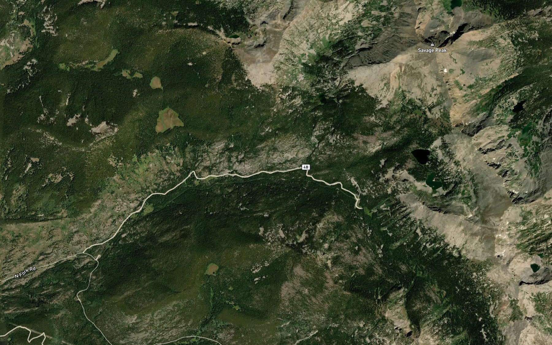 Satellite map of the Carter Creek