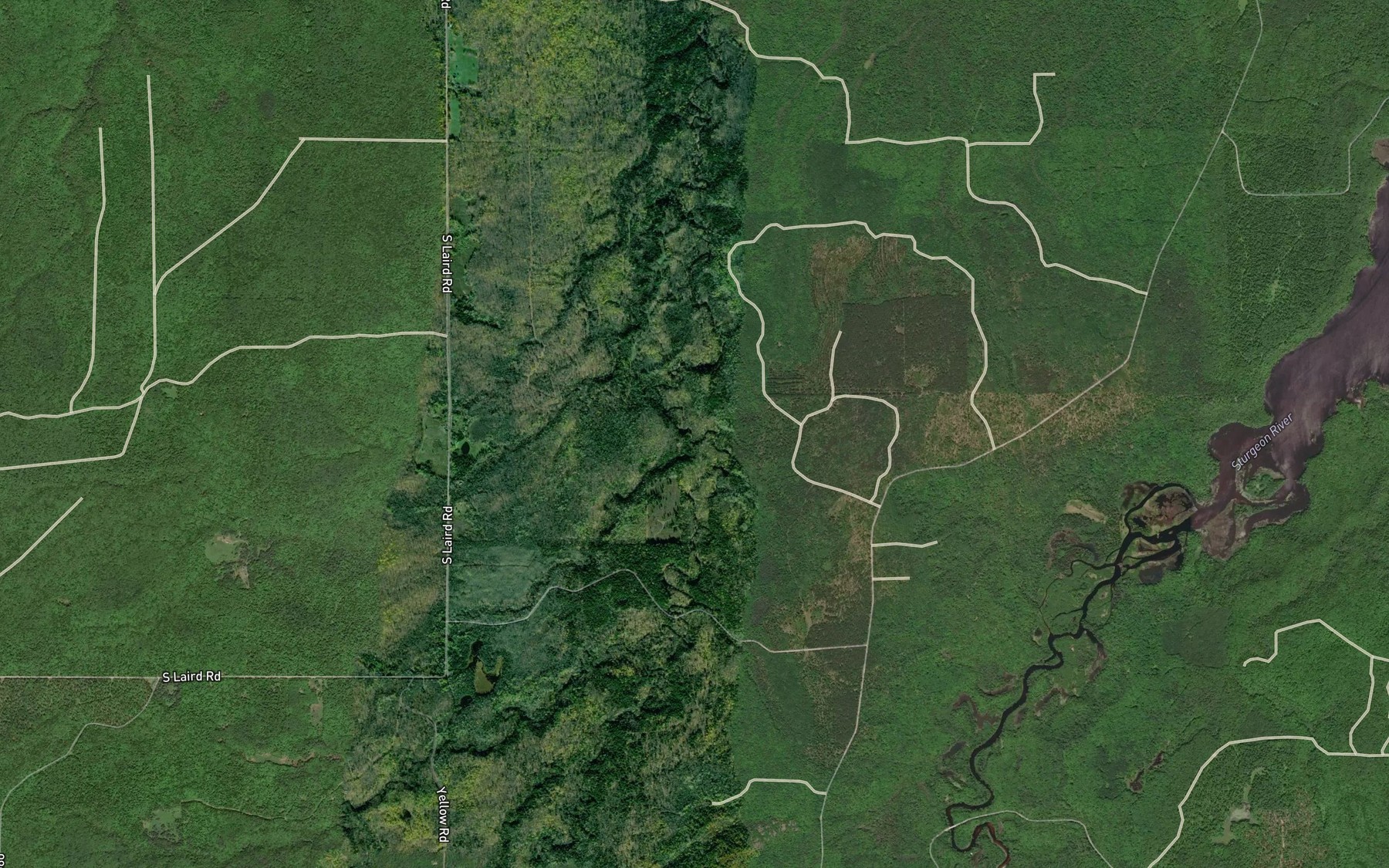 Satellite map of the Wiggle Creek