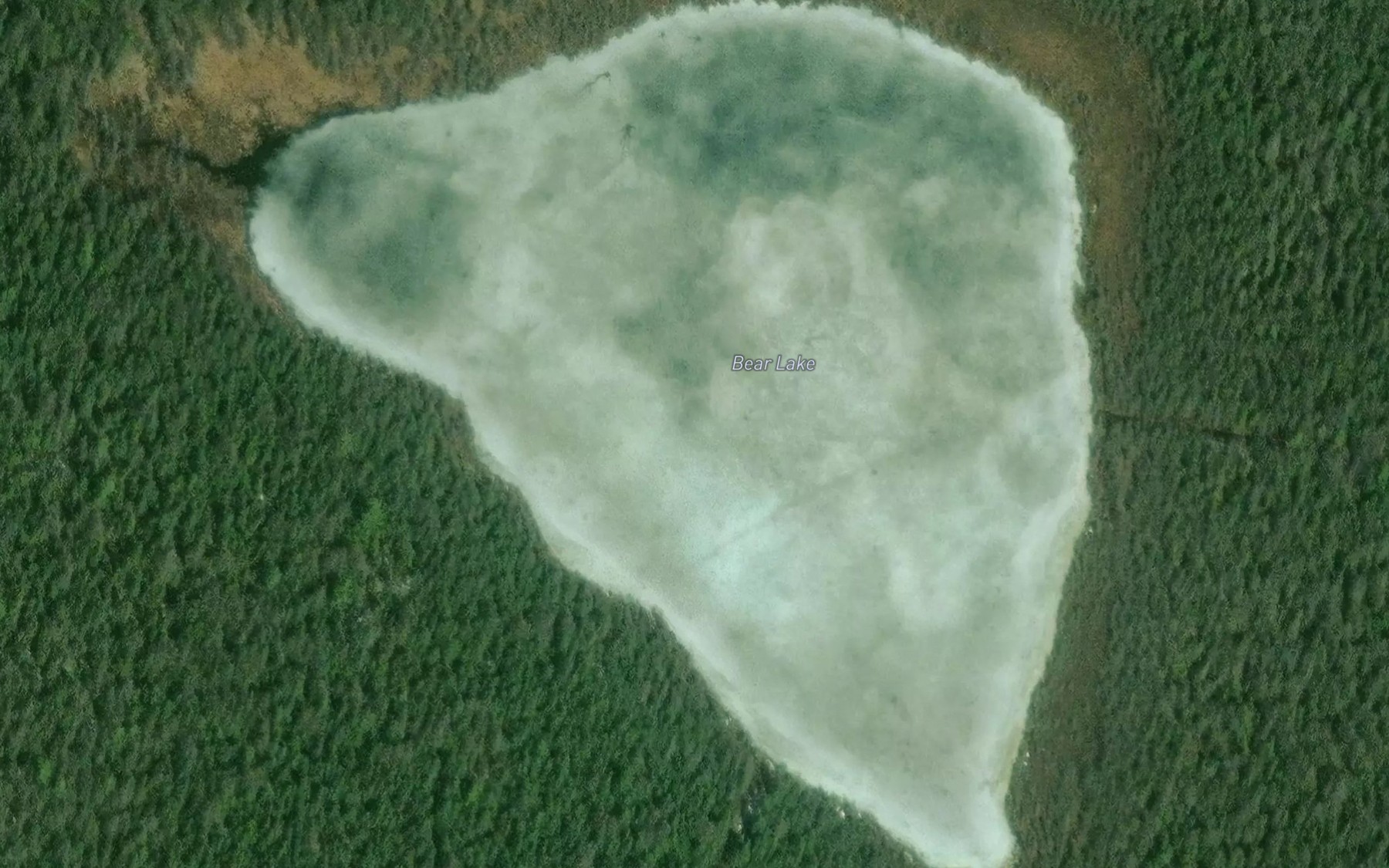 Satellite map of the Bear Lake