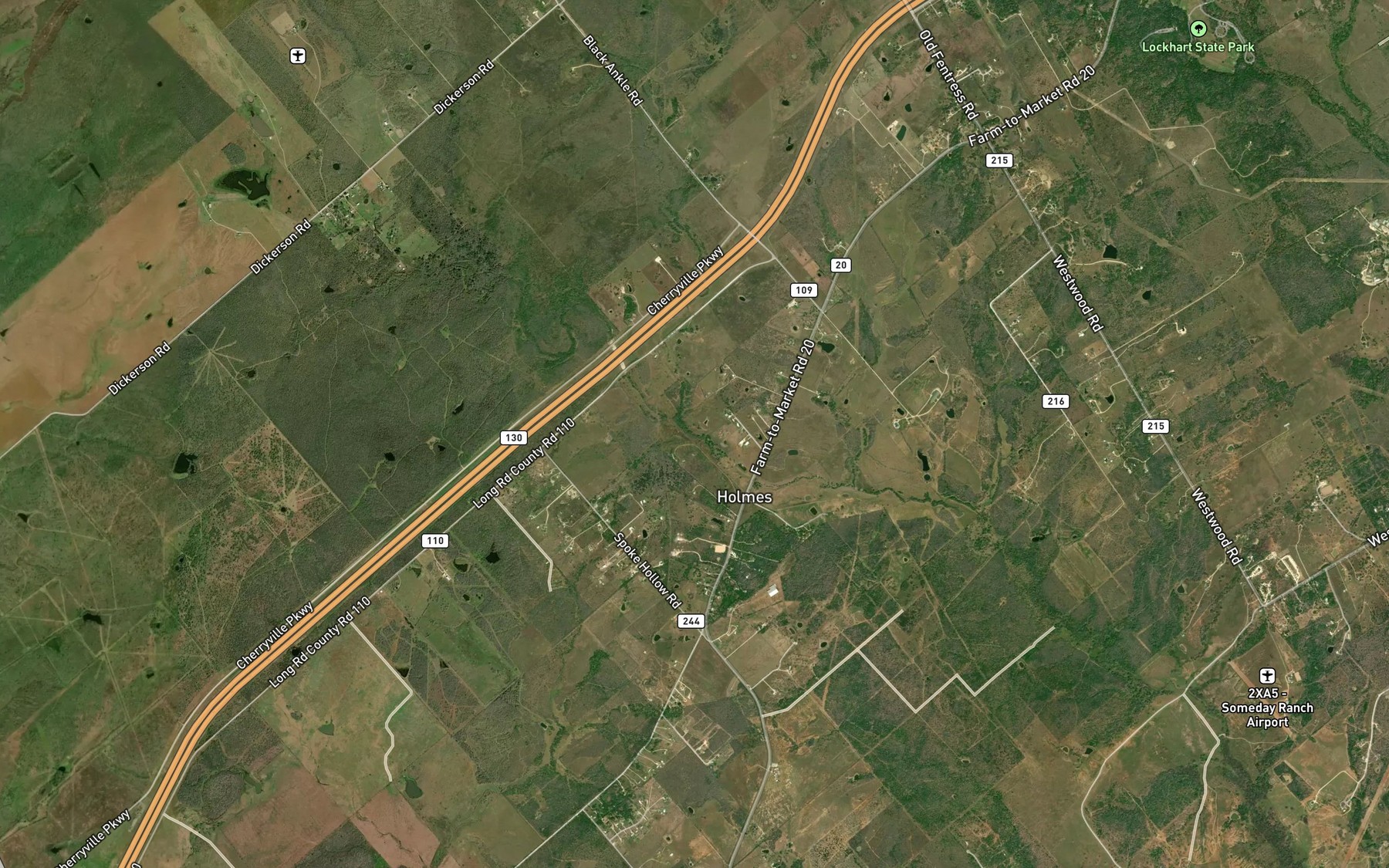 Satellite map of the Little West Fork Plum Creek