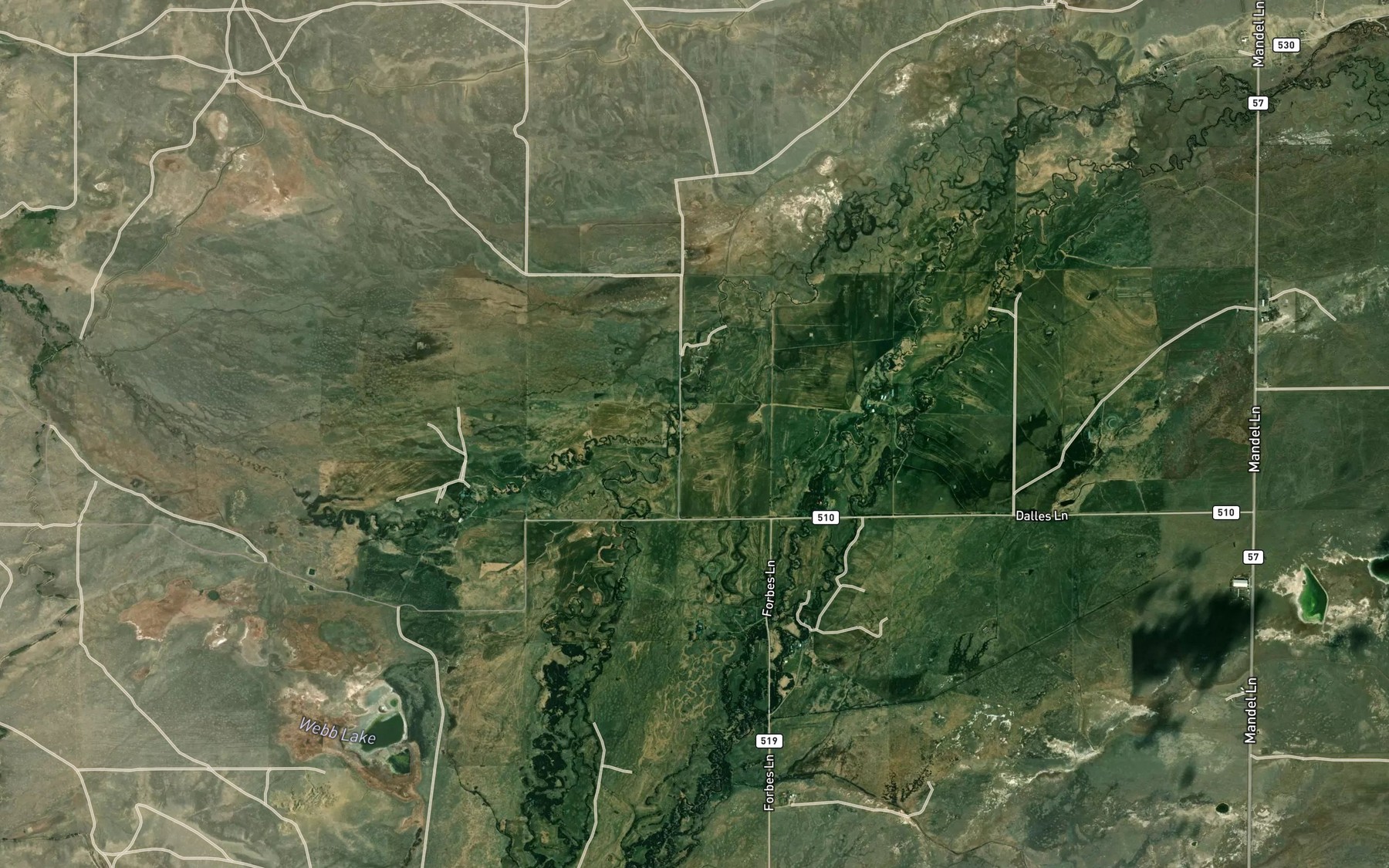 Satellite map of the West Dry Creek