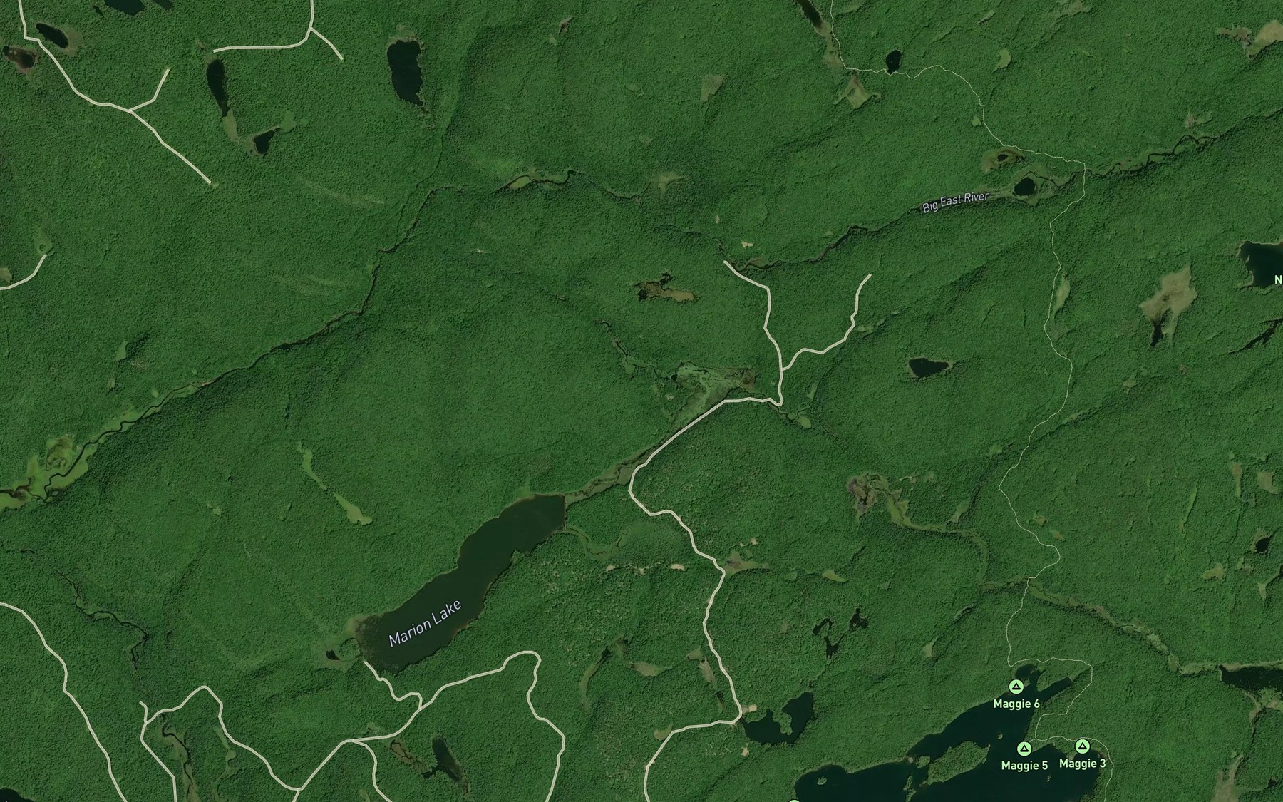 Satellite map of the Marion Creek