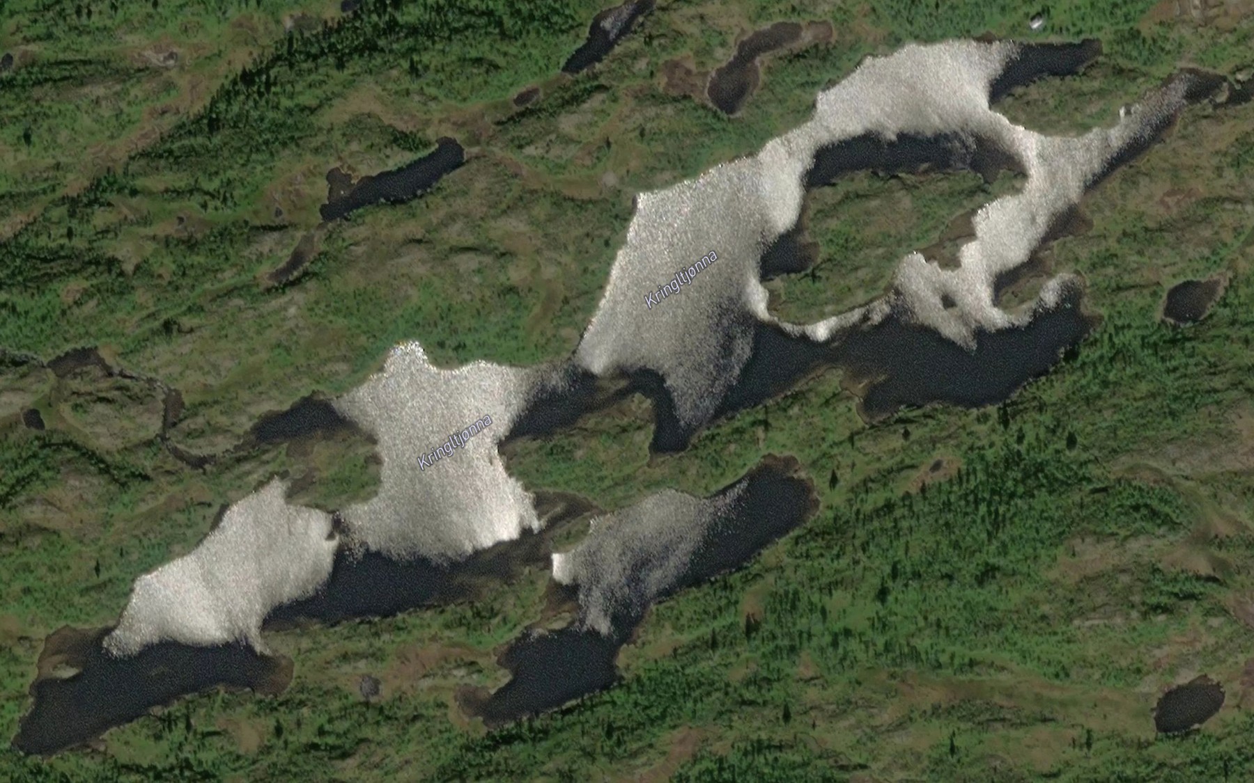 Satellite map of the Kringletjorna