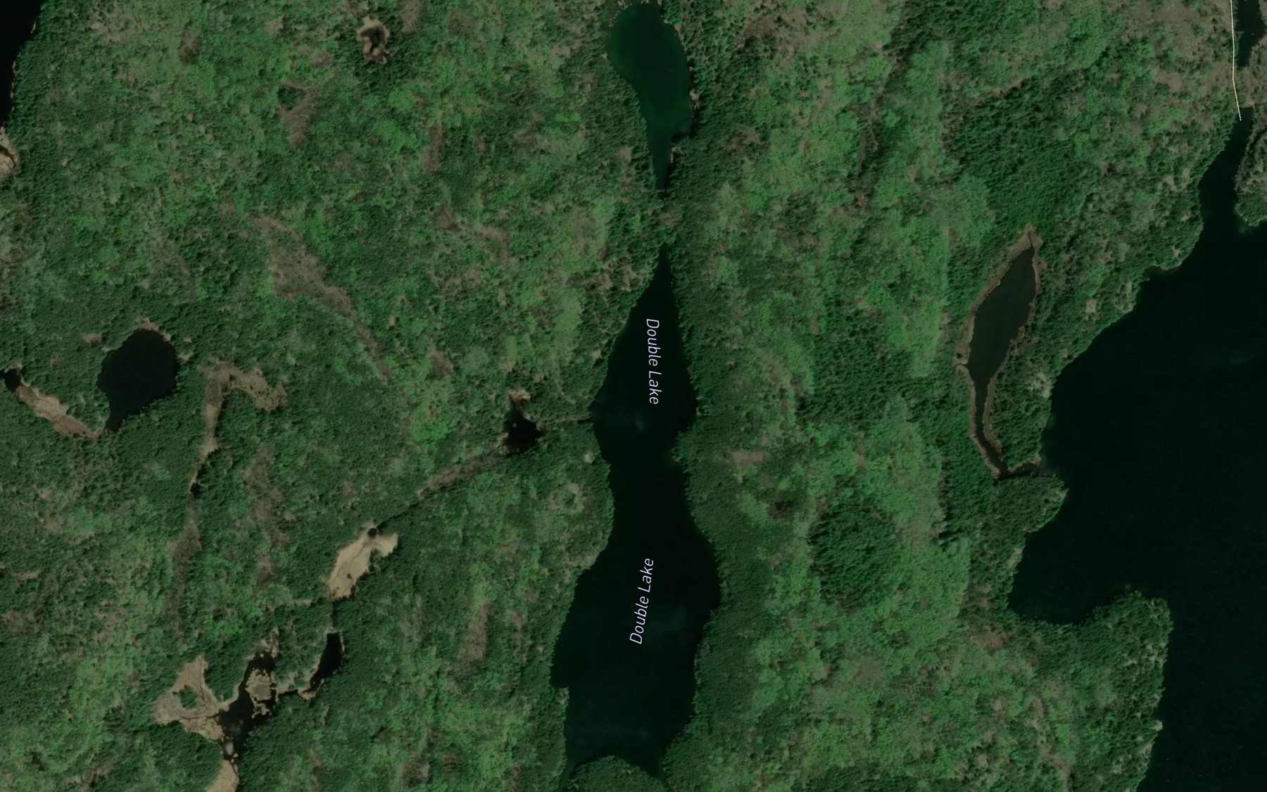 Satellite map of the Double Lake