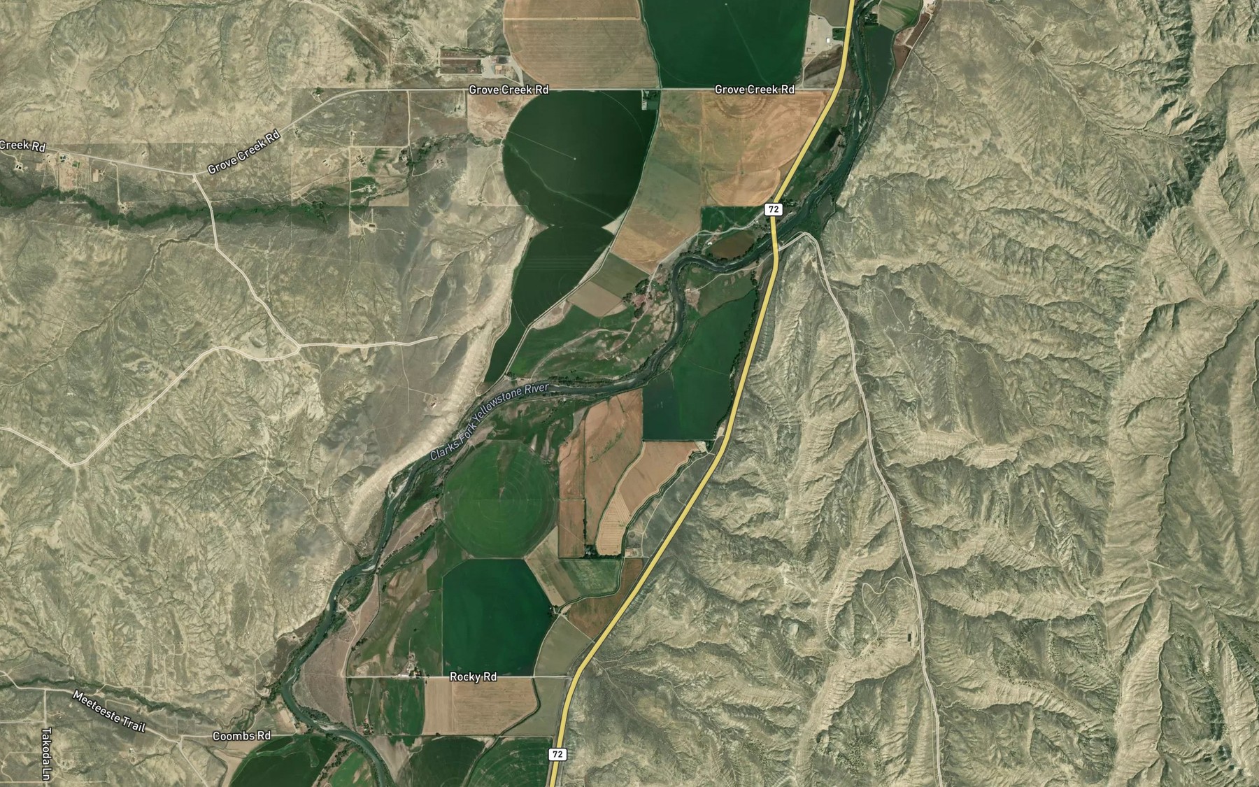 Satellite map of the Rocky Point Ditch