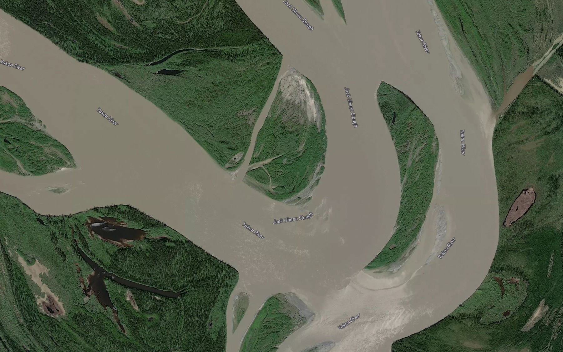 Satellite map of the Jack Uheen Slough