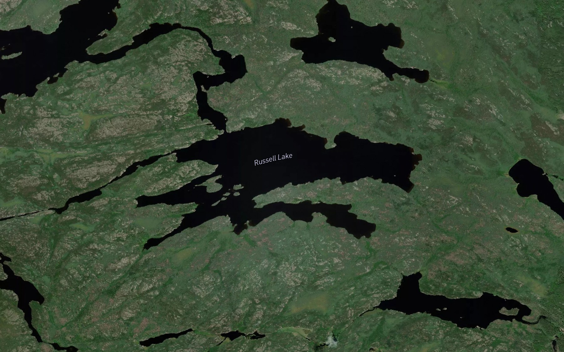 Satellite map of the Russell Lake