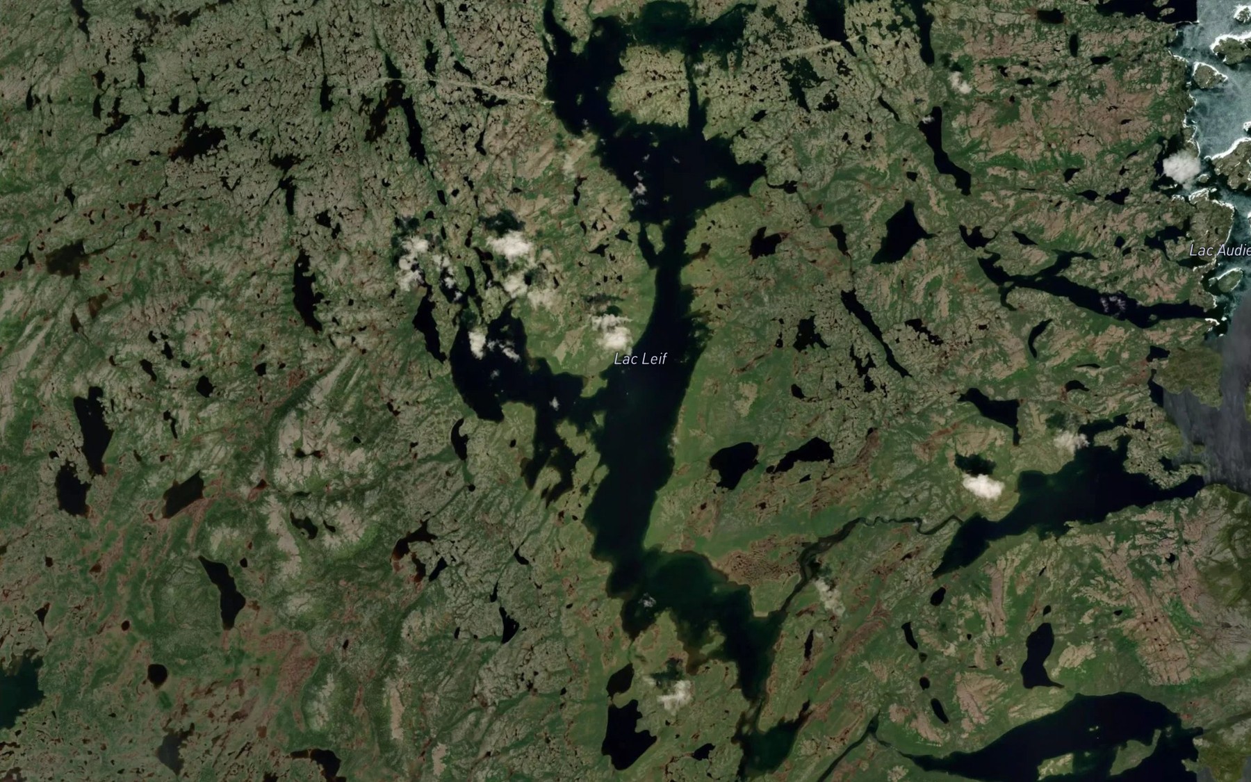 Satellite map of the Lac Leif