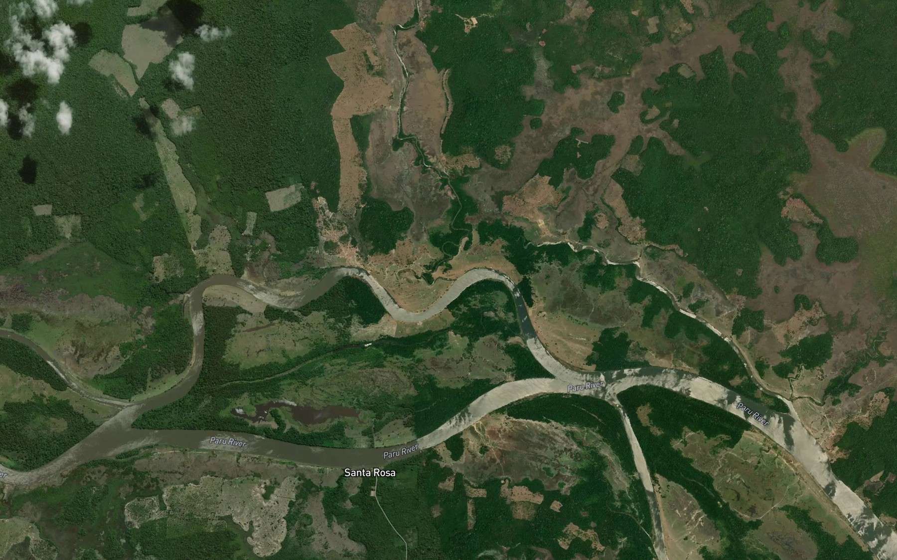 Satellite map of the Rio Novaripeua