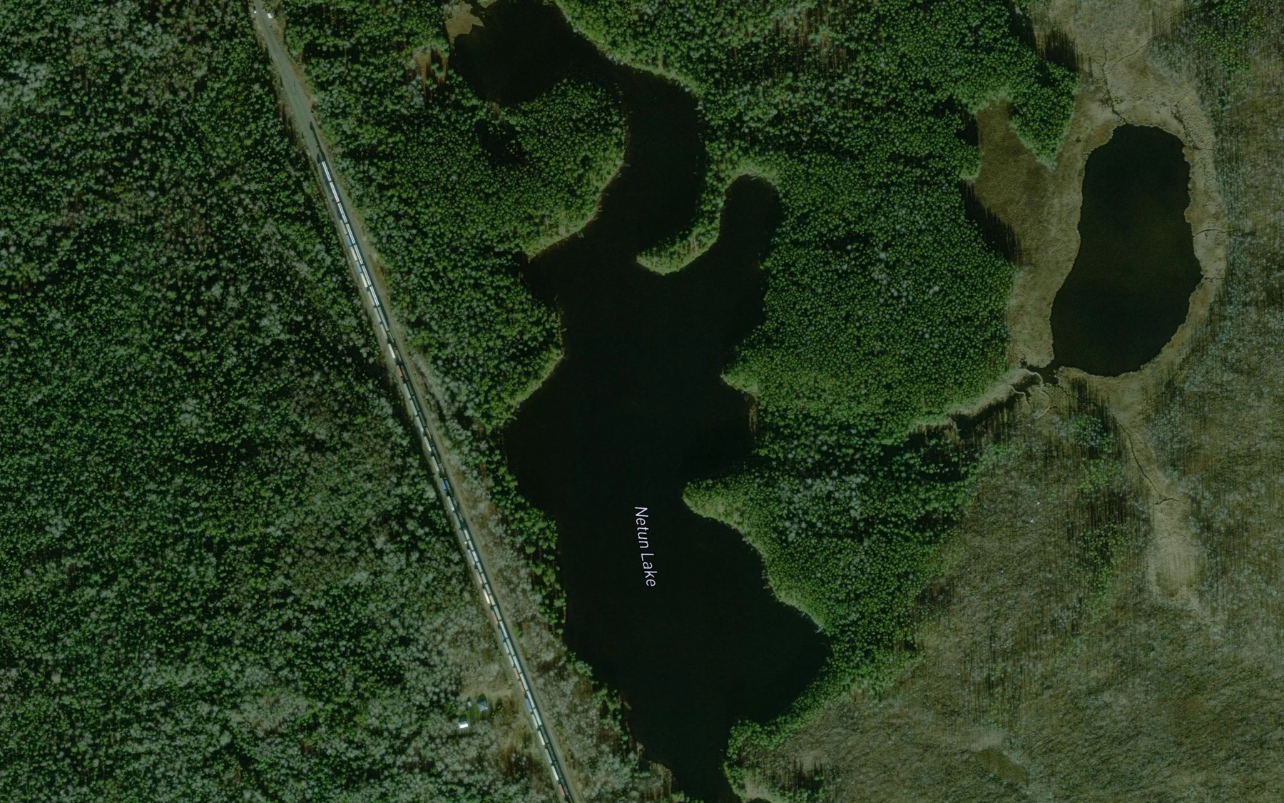 Satellite map of the Netun Lake
