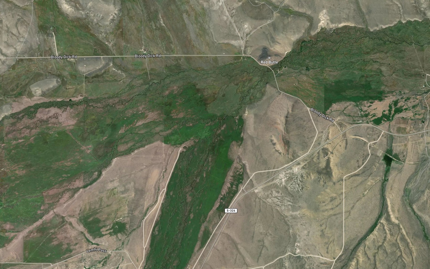 Satellite map of the Spring Creek